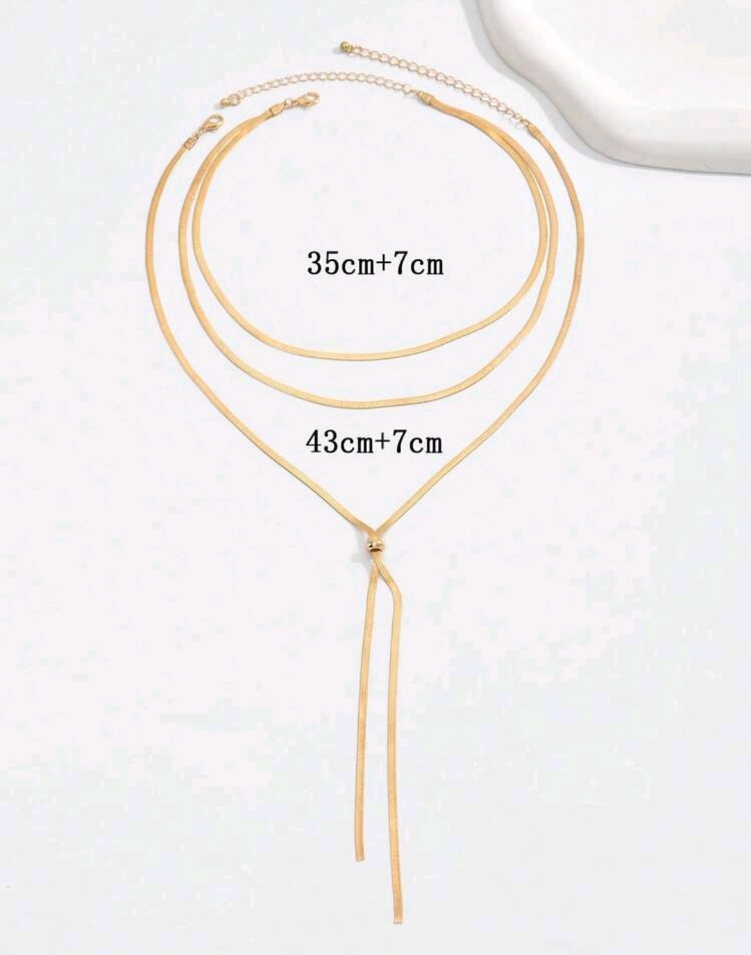 2 Pcs/Set Gold Multi Layered Chain Necklace Chocker High Quality Fashion