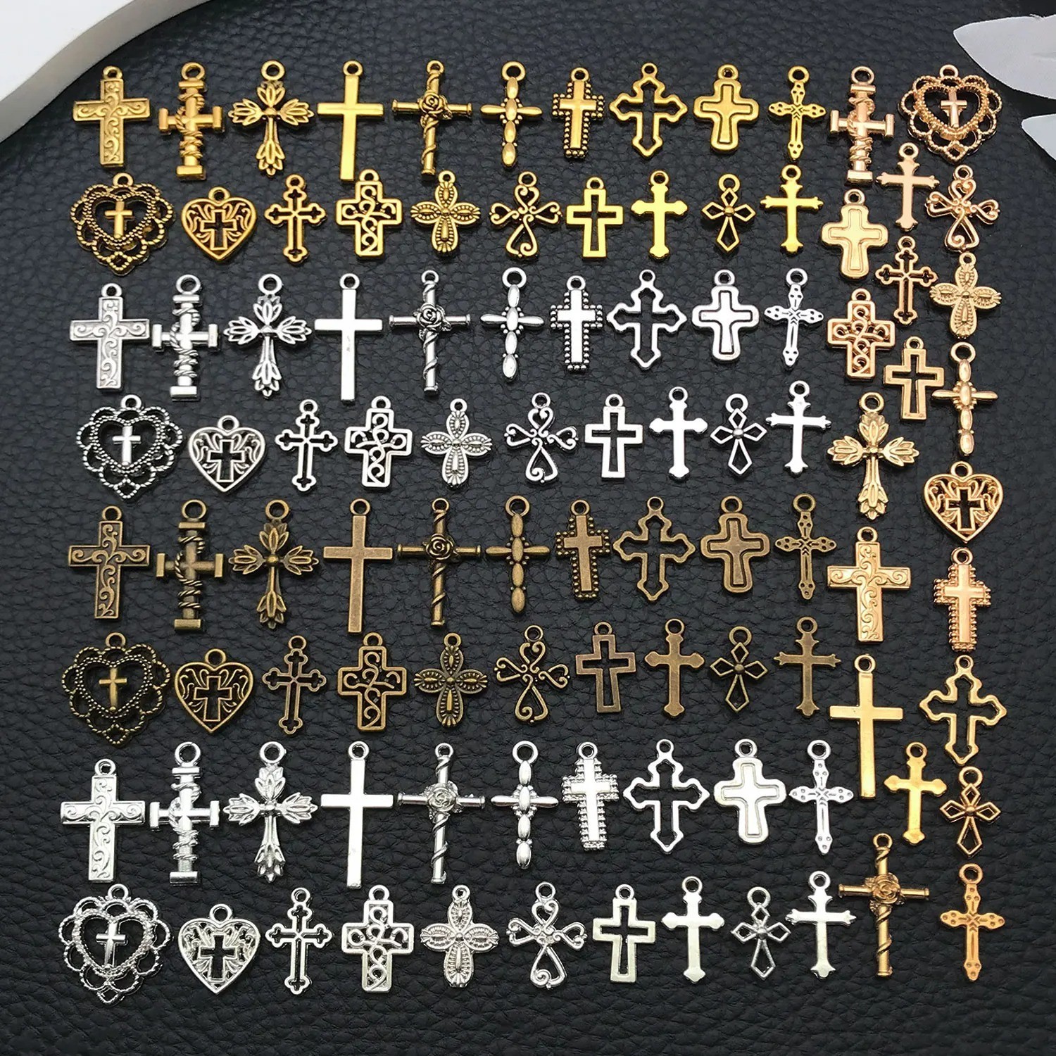 20/100 Styles Antique Silver Crosses Perfect for Handmade Jewelry like Necklace