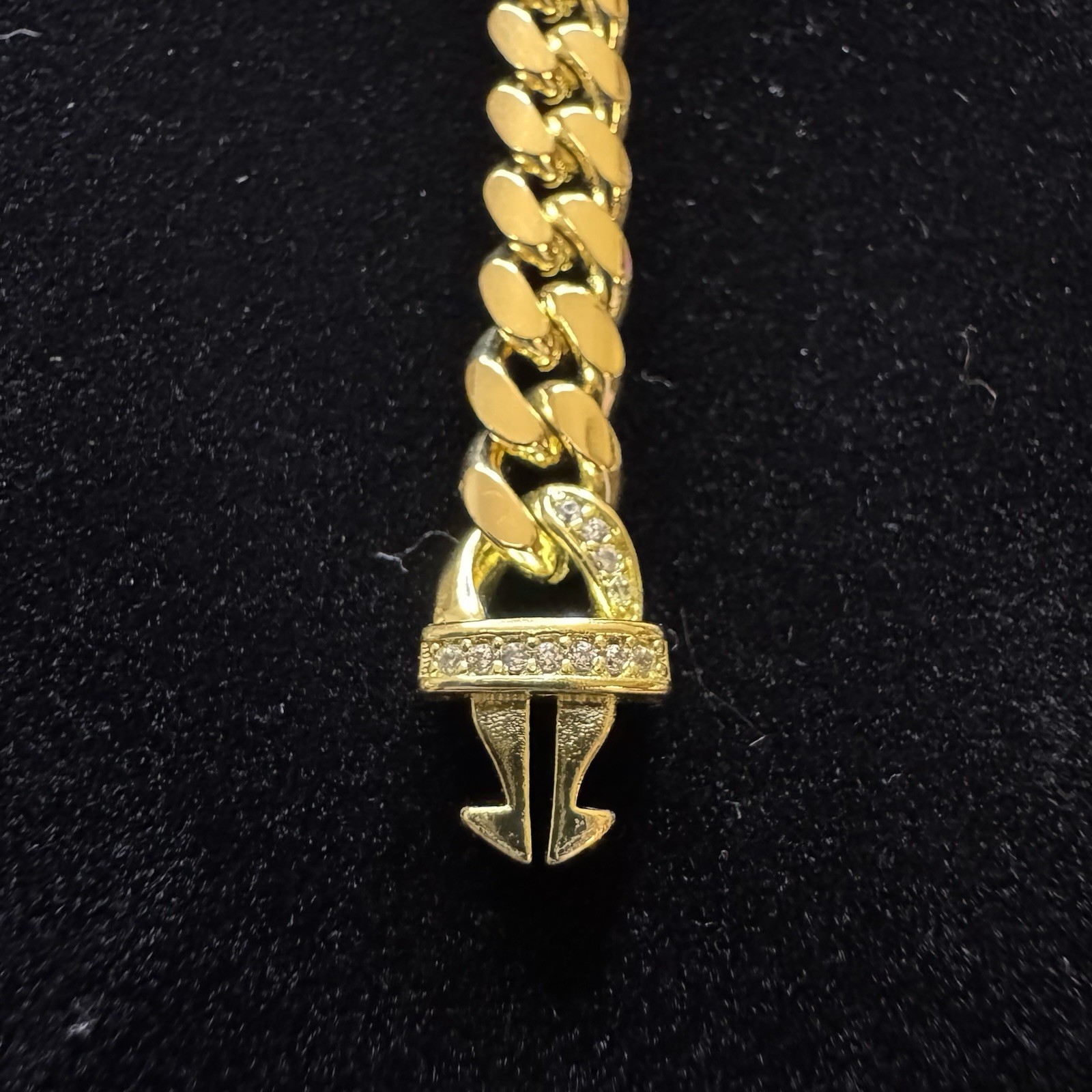 Bracelet Cuban Link 14K Gold Filled Moissanite Lock Box, 7.5inch, 6mm, Stamped