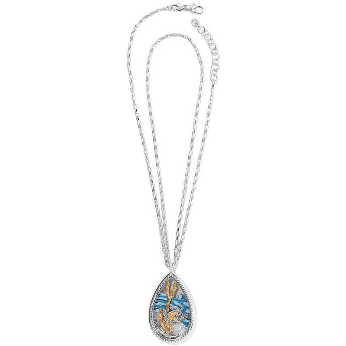 NWTaag Brighton SEA CURRENT SHAKER Fish Coral Waves Crystal Necklace MSRP $158