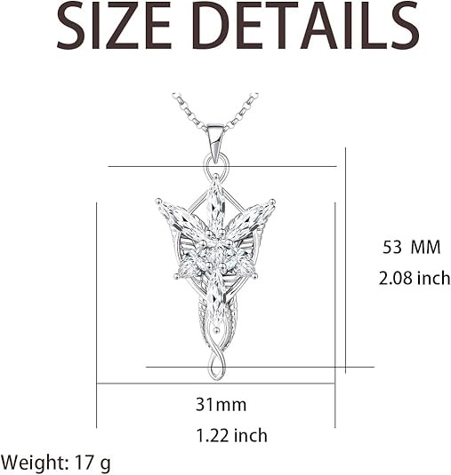 Arwen Evenstar Necklace – Lord of the Rings Pendant Jewelry for Women