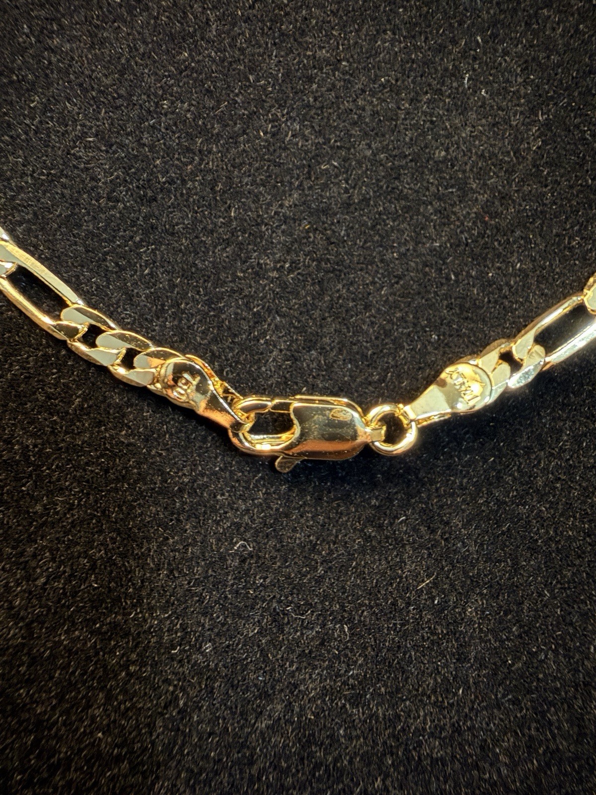 Italy 750 Gold stamped Figaro Link 20in 4MM Chain Necklace 18k gold filled