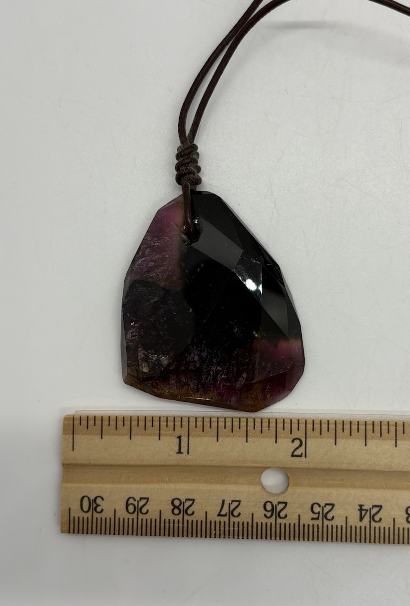 Chan Luu Necklace Natural Bi-Color Tourmaline Pendant Artisan Signed Jewelry NWT