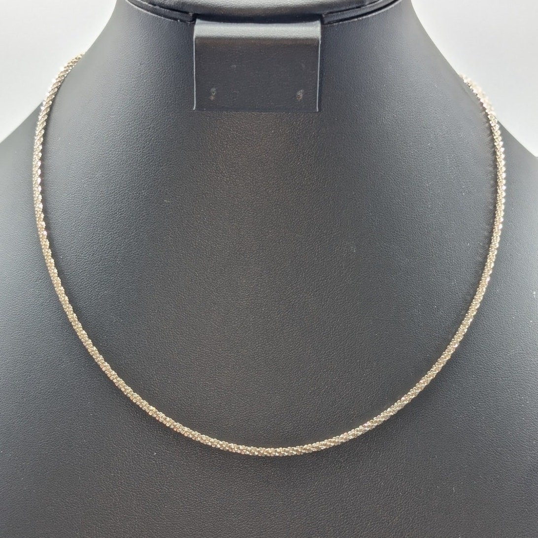 925 Sterling Silver Sparkle Glitter Margarita 2.8mm Chain 19″ Necklace