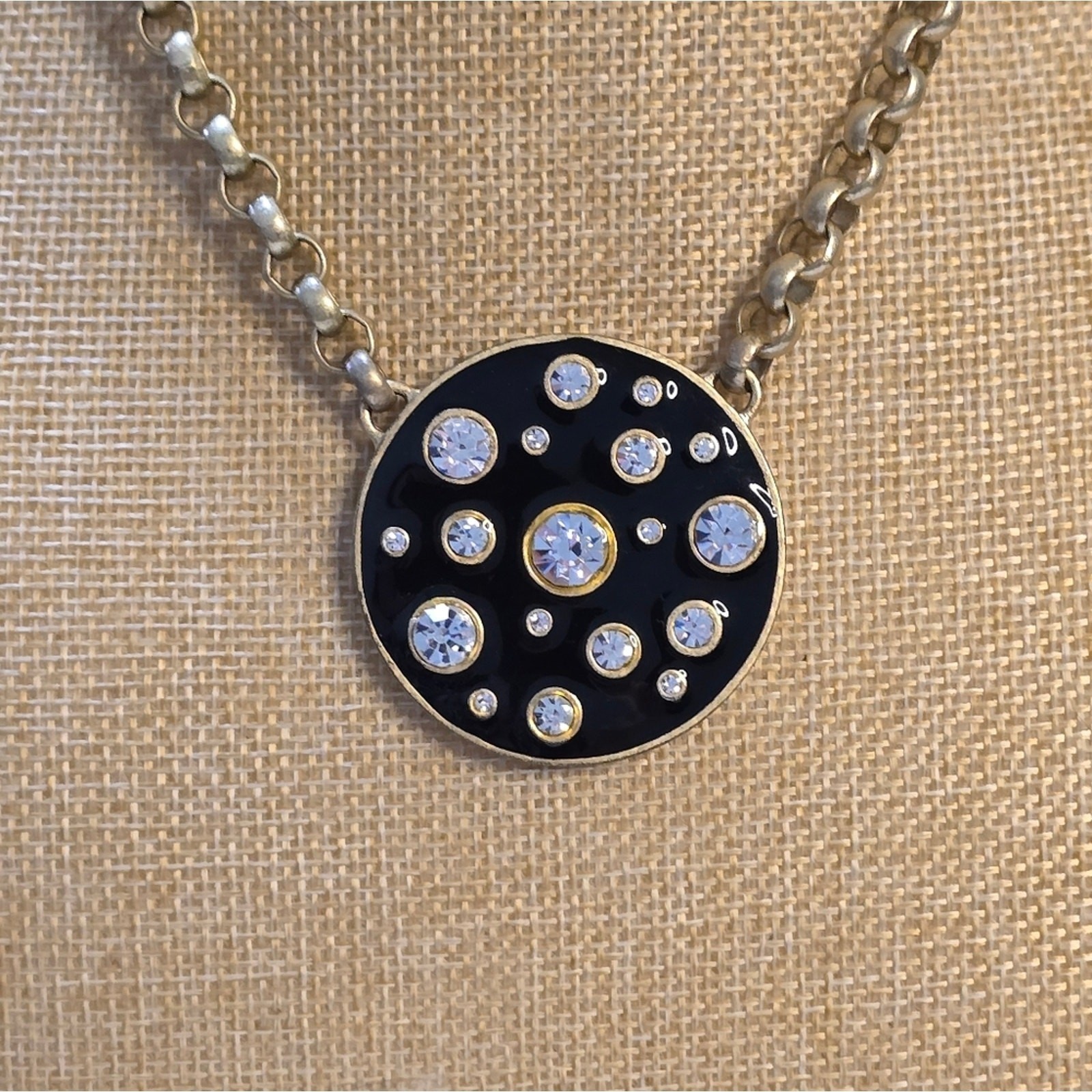 Lia Sophia Kian Family Palladian Hematite Thick Chunky Tone Necklace New