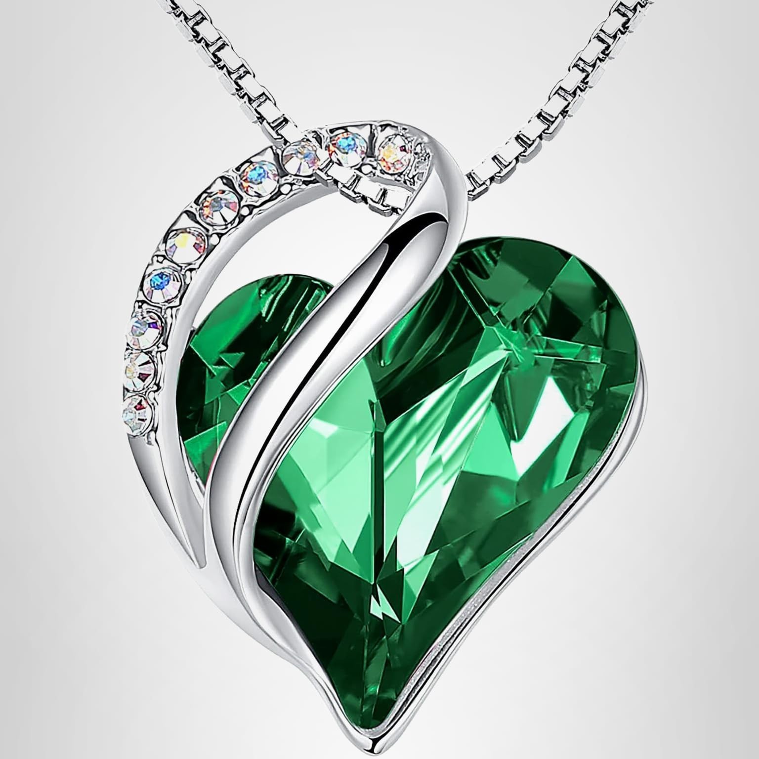 Infinity Love Birthstone Heart Crystal Pendant Necklace – Adjustable 18″ Jewelry