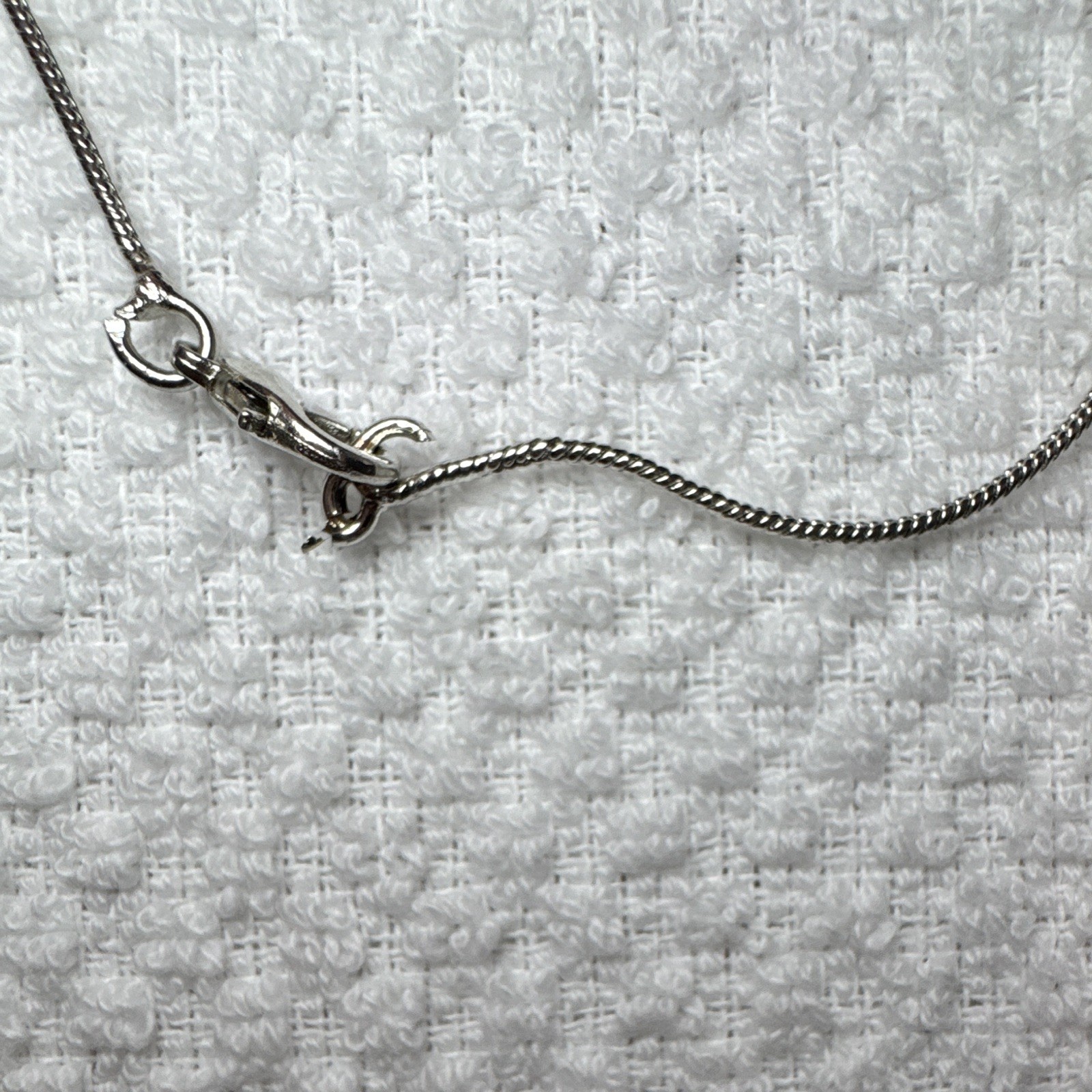 Silver-Tone Metal Box Chain Bar Pendant Necklace, Clear Crystal, Lobster, 18in