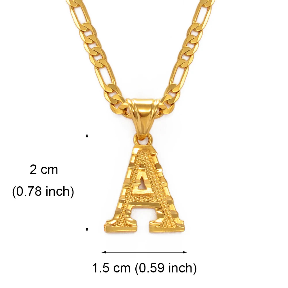 A-Z Letters Pendant Necklaces for Women Men English Initial Alphabet