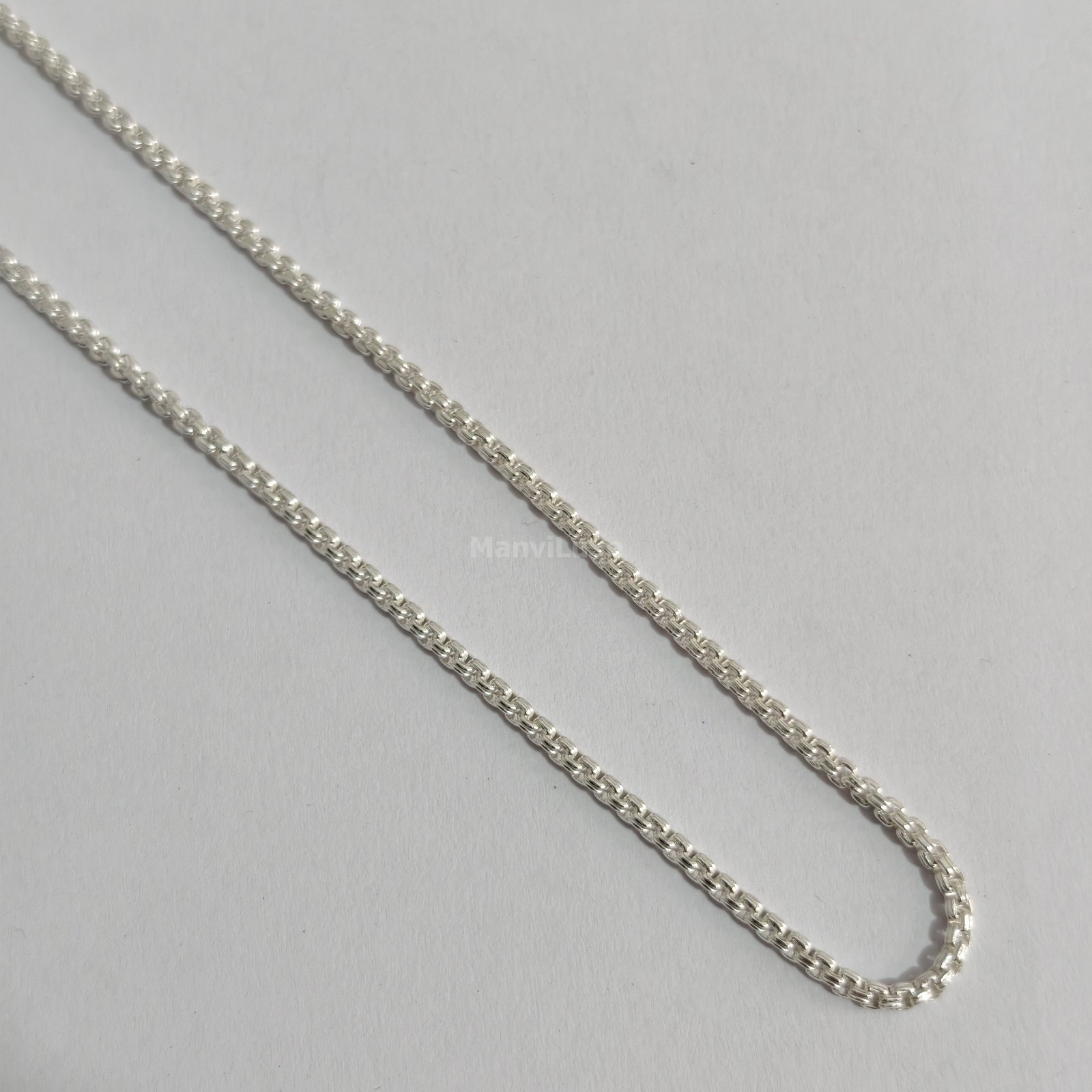 20″ Premium Silver Bonded Minimalist Woven Link Chain Necklace