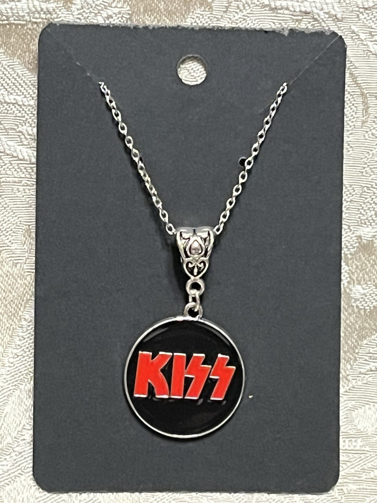 Rock Band KISS Black Pendant Silver Necklace Fashion Festival Jewelry