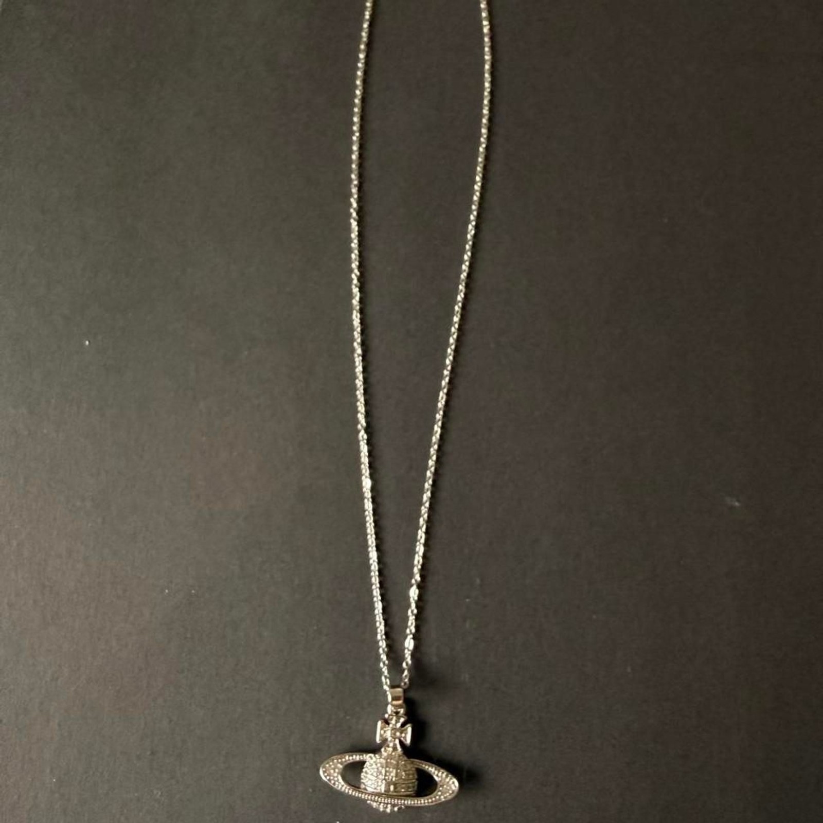 Sparkly Saturn Planet Pendant Choker Necklace
