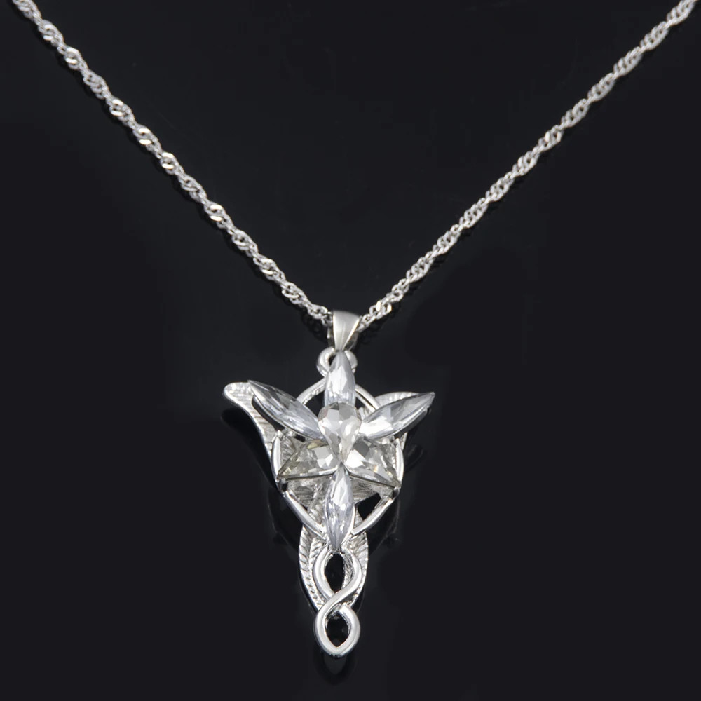 Movie the Lord Arwen Evenstar Necklace Elf Princess Arwen Twilight Star Crystal