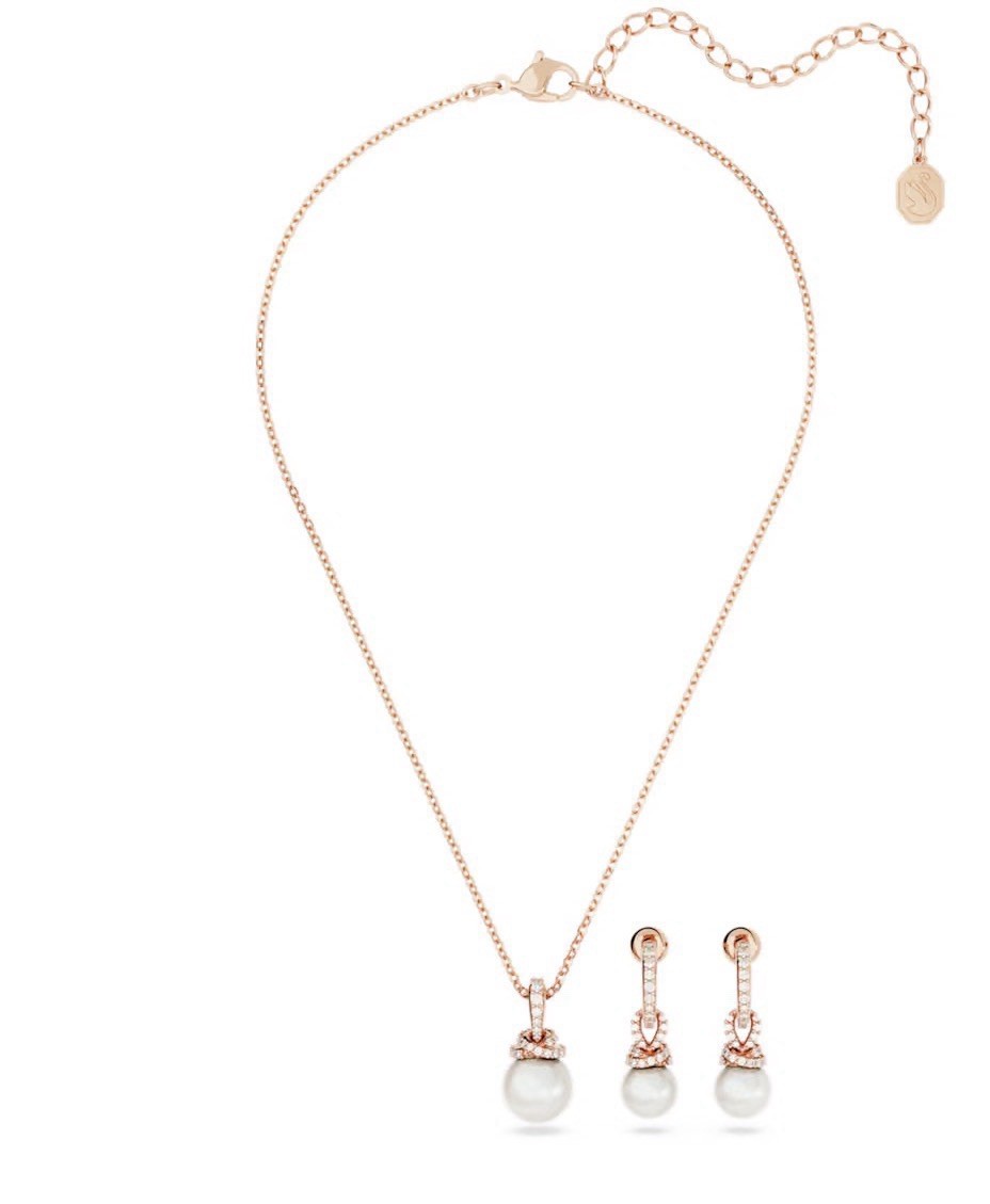 Originally setCrystal pearl, White, 18K rose gold finish