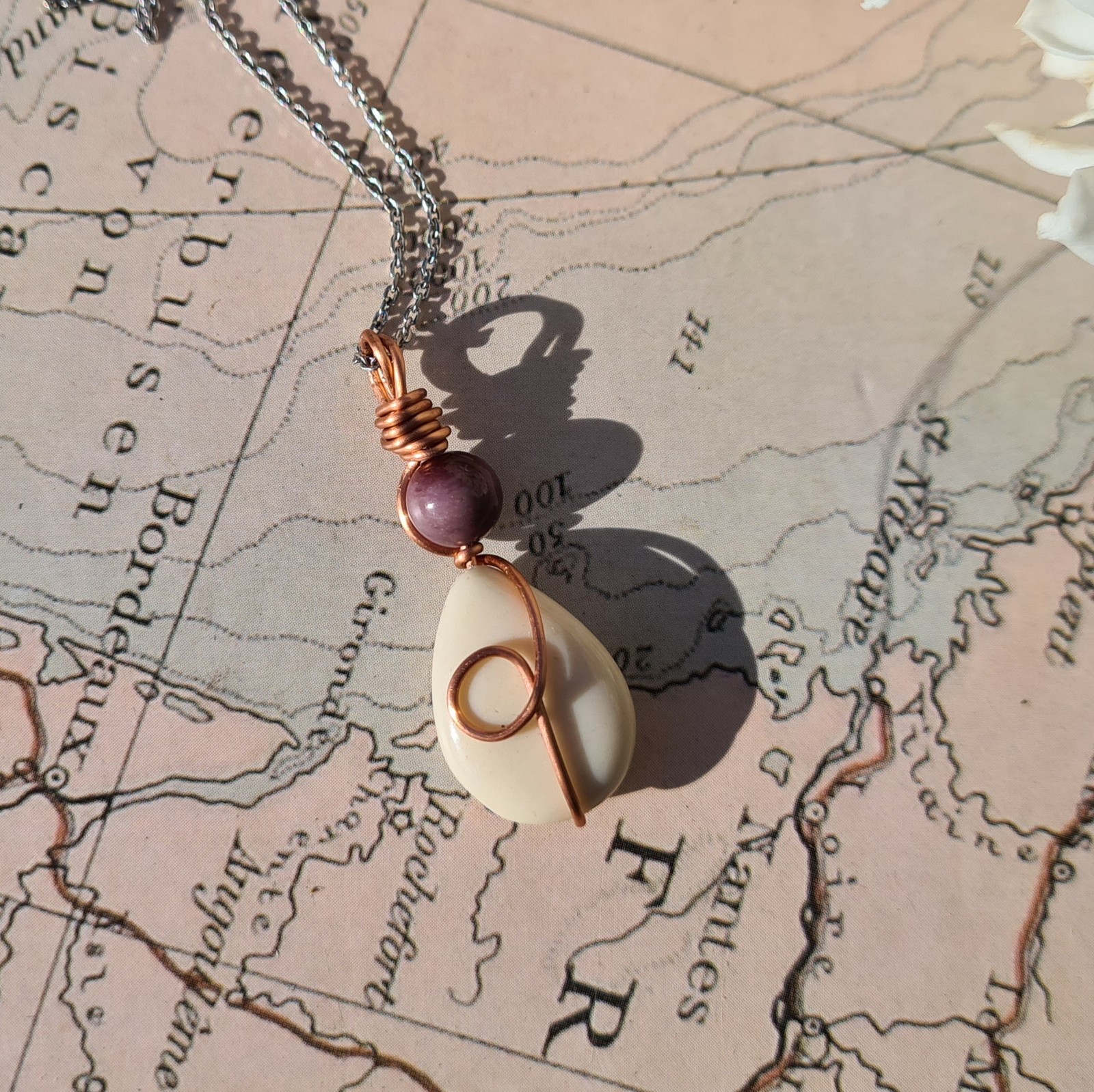 Mookaite Wrapped Beads Pendant