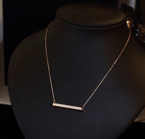 18k Gold Filled Lamp Pendant Necklace Made Simulated Diamond Designer Inspired