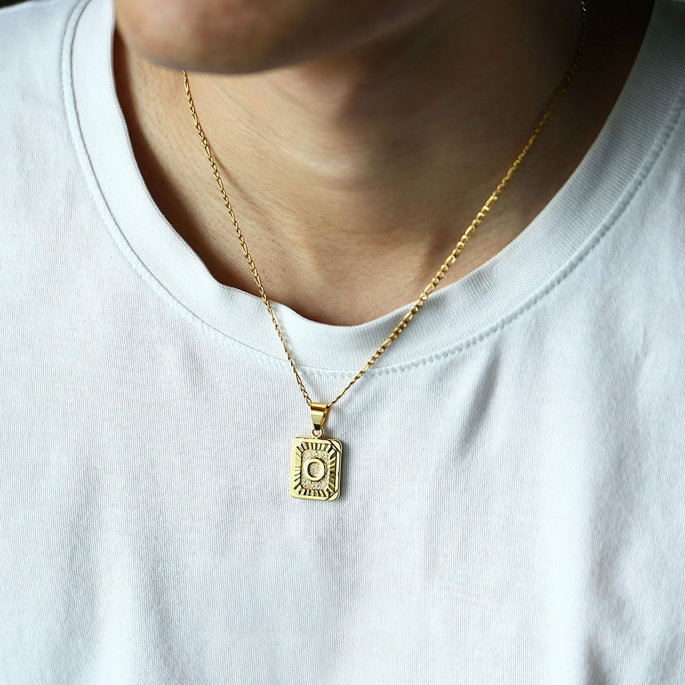 Womens Mens Gold Filled A-Z Pendant Necklace Choker Stainless Steel Multi Chains