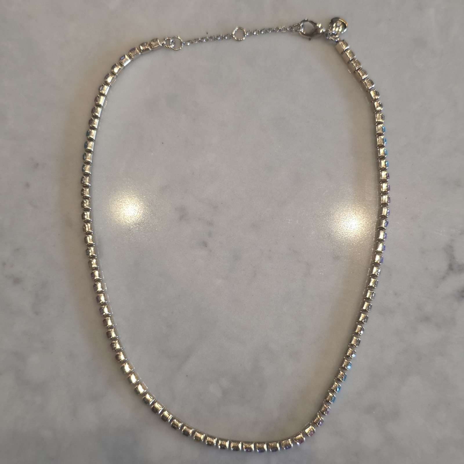J. Crew Rainbow Crystal Rhinestone Tennis Choker Necklace
