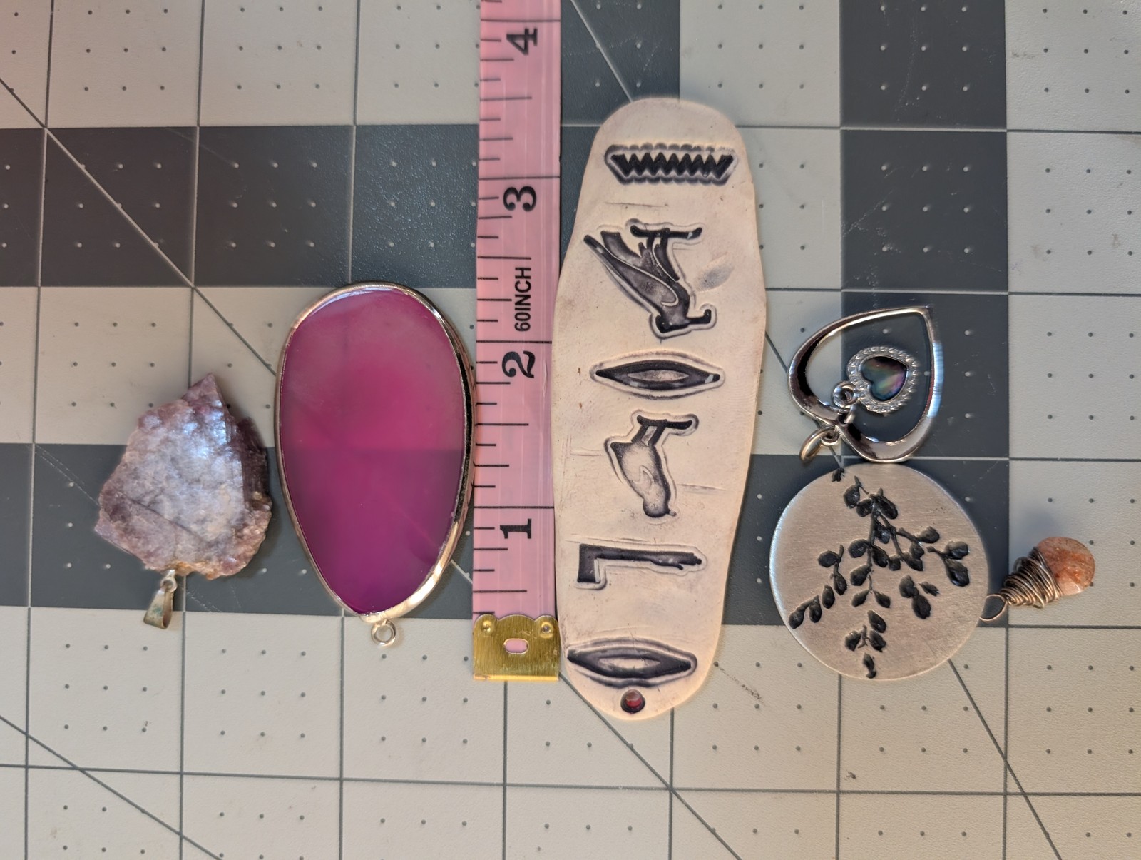 Lot of 6 Fashion Jewelry Pendants – Mixed Styles, Stones & Themes