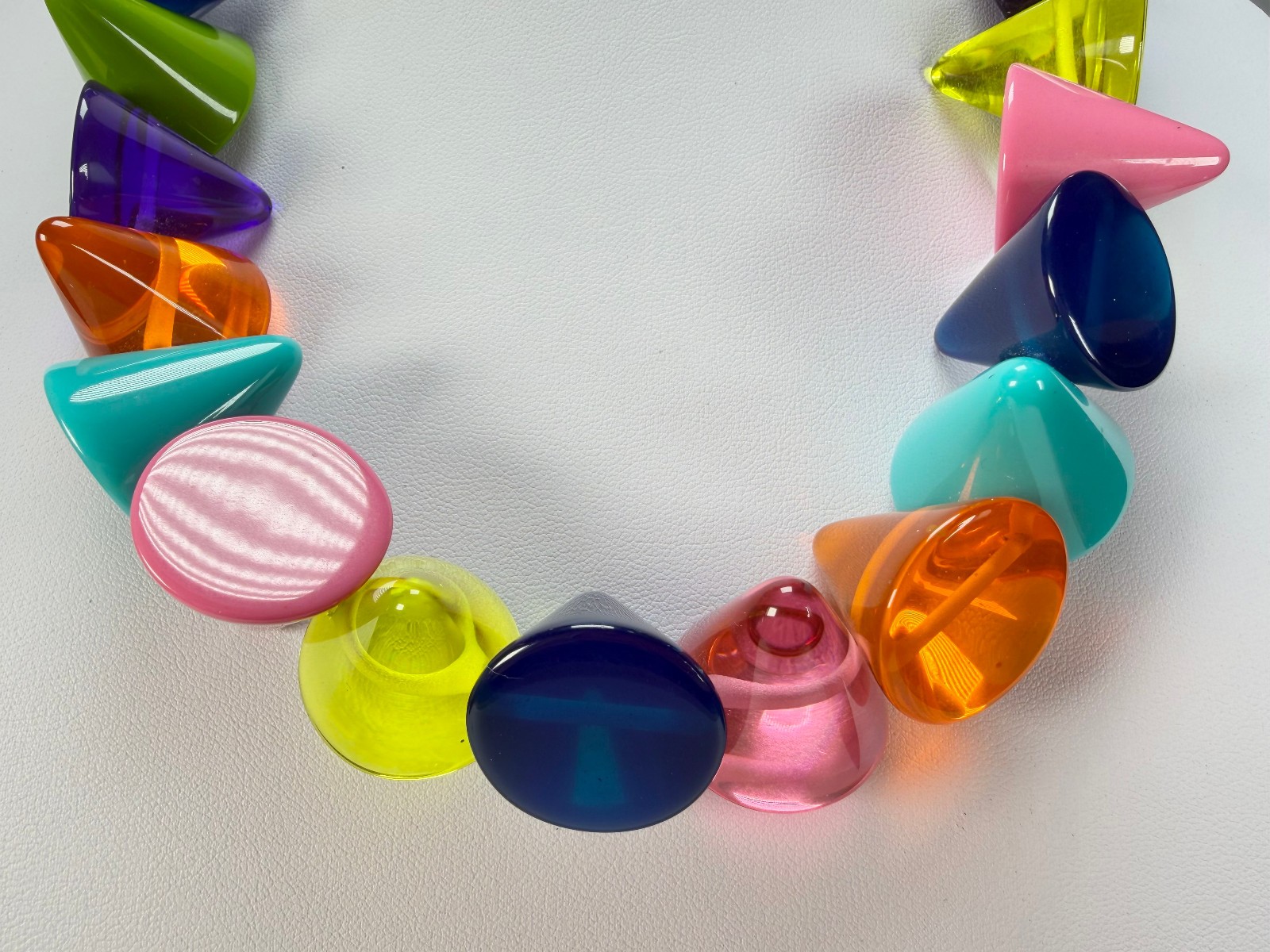 Jackie Brazil “KL Kones” Transparent Paris Mix Large Cones Necklace ( N2896)