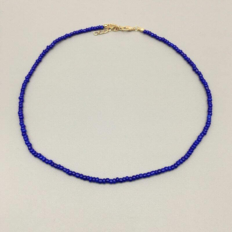 Women Necklace Seed Beads Strand String Beaded Short Jewelry 16 Inches Chokers