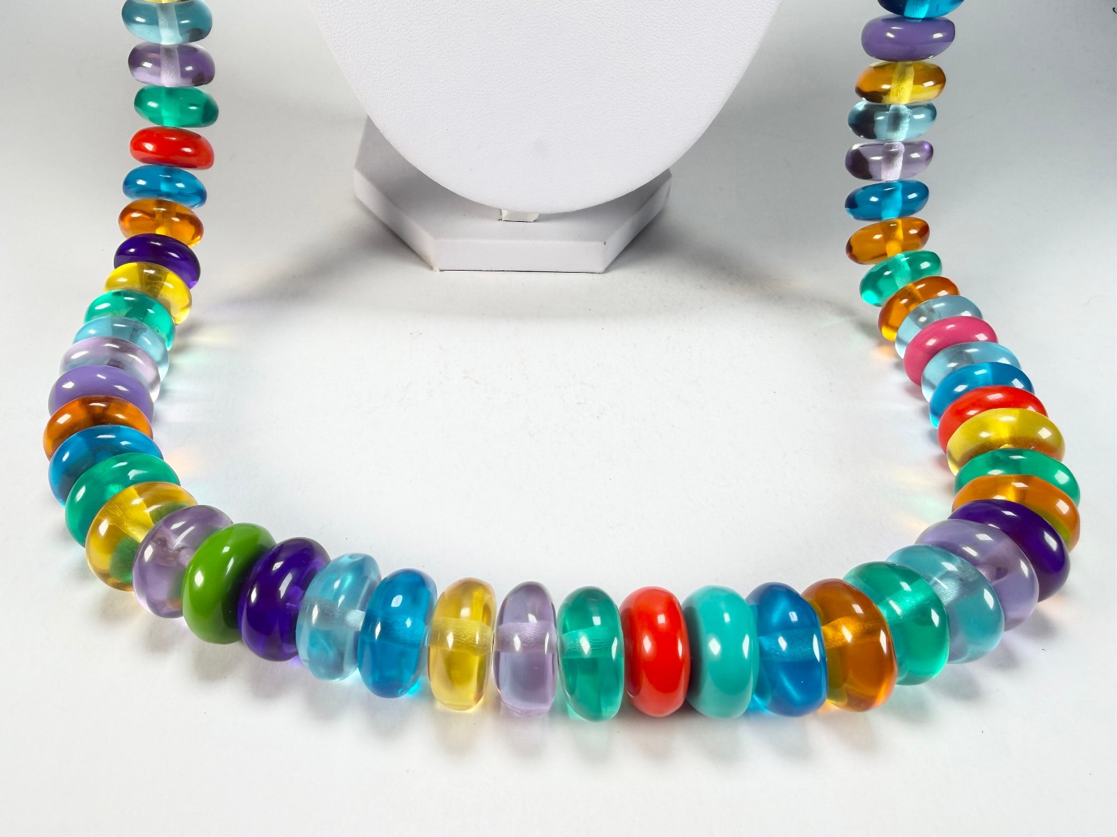 Jackie Brazil “Bela” Transparent Paris Mix Resin Mini Wheels 110cm Necklace