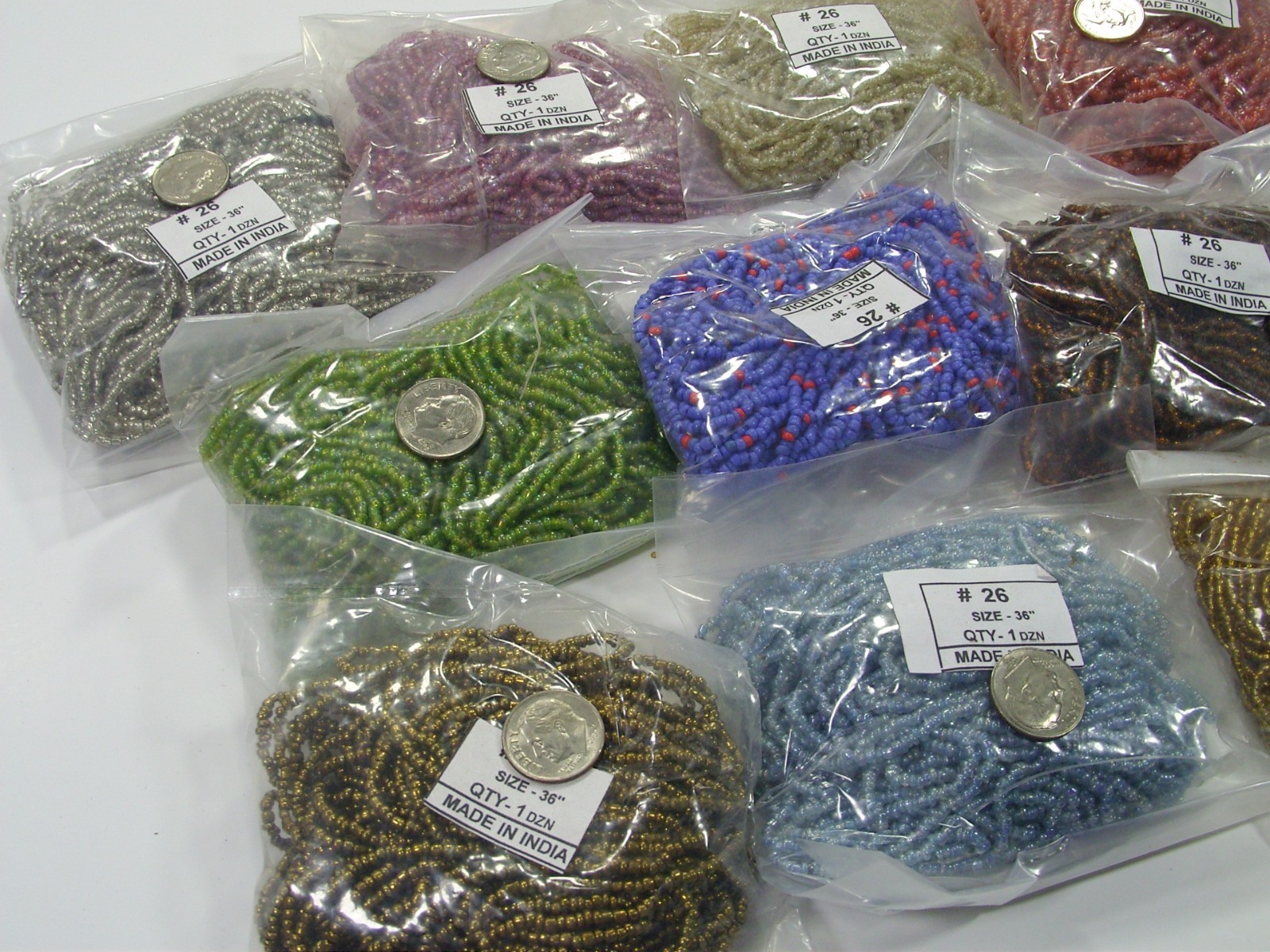 100 Strands 36″ Glass Seed Bead Necklaces Wholesale Bulk Lot Clearance (NP-43C)