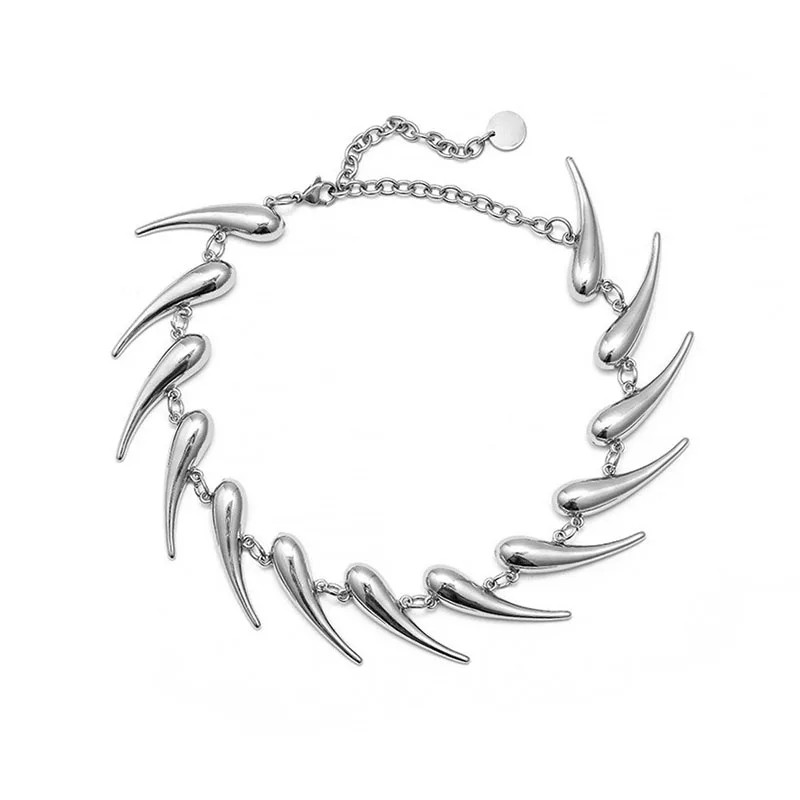 Thorn Charm Choker Necklace Jewelry Stainless Steel Hip Hop Punk