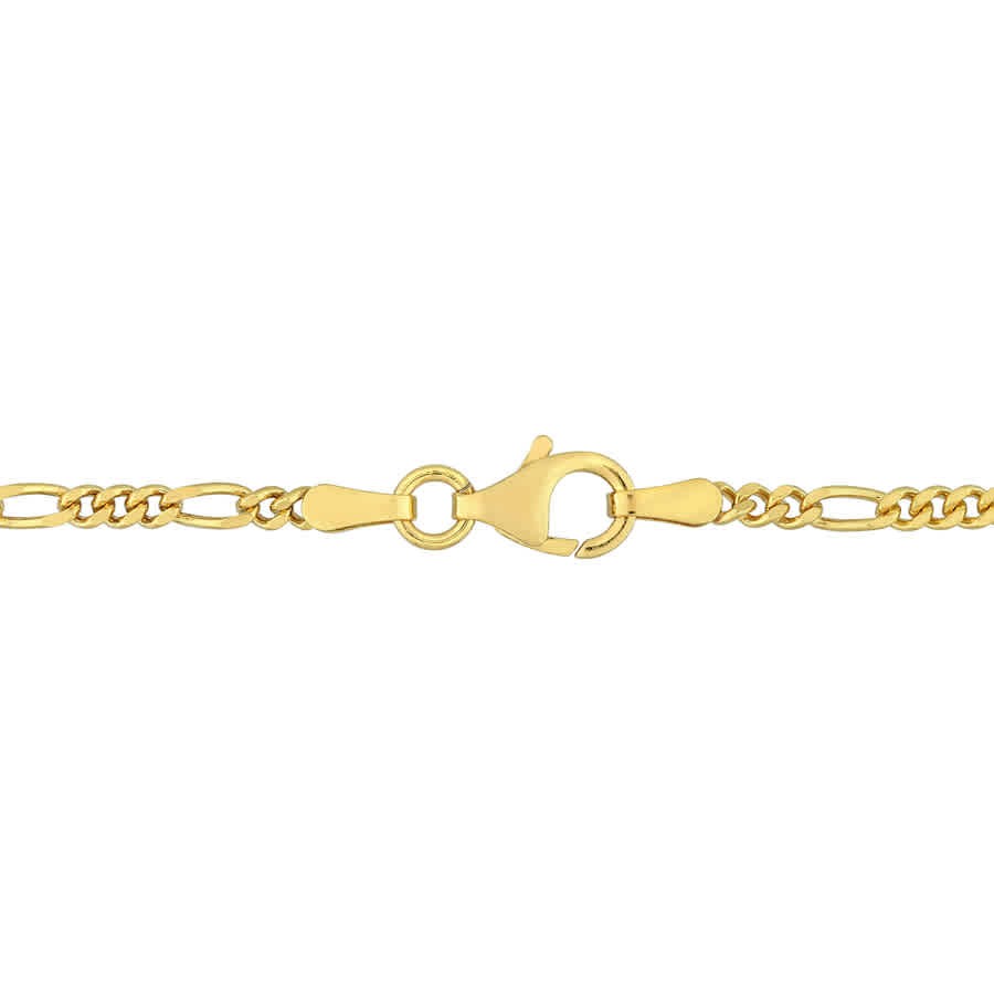 AMOUR 2.2mm Figaro Chain Necklace In Yellow Plated Sterling Silver, 24 In
