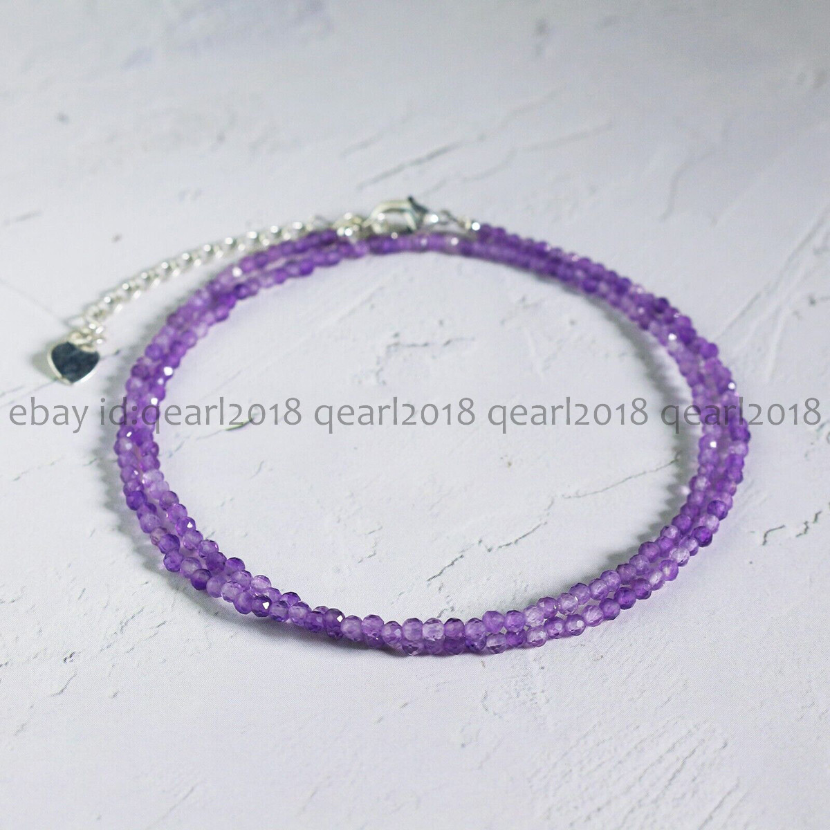 Natural Amethyst Gems 3/4mm Faceted Round Beads Necklace Jewelry 14-48 Inch