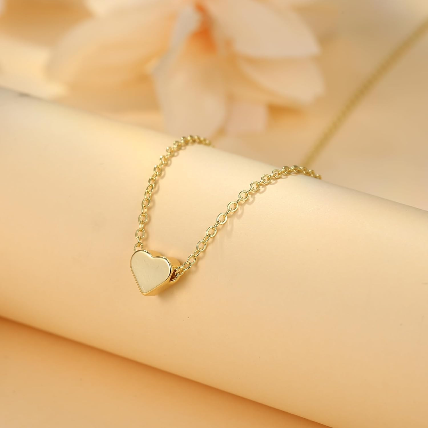 14K Gold/White Gold Plated Heart/Disc/Circle/Bee Necklace, Womens Choker Jewelry