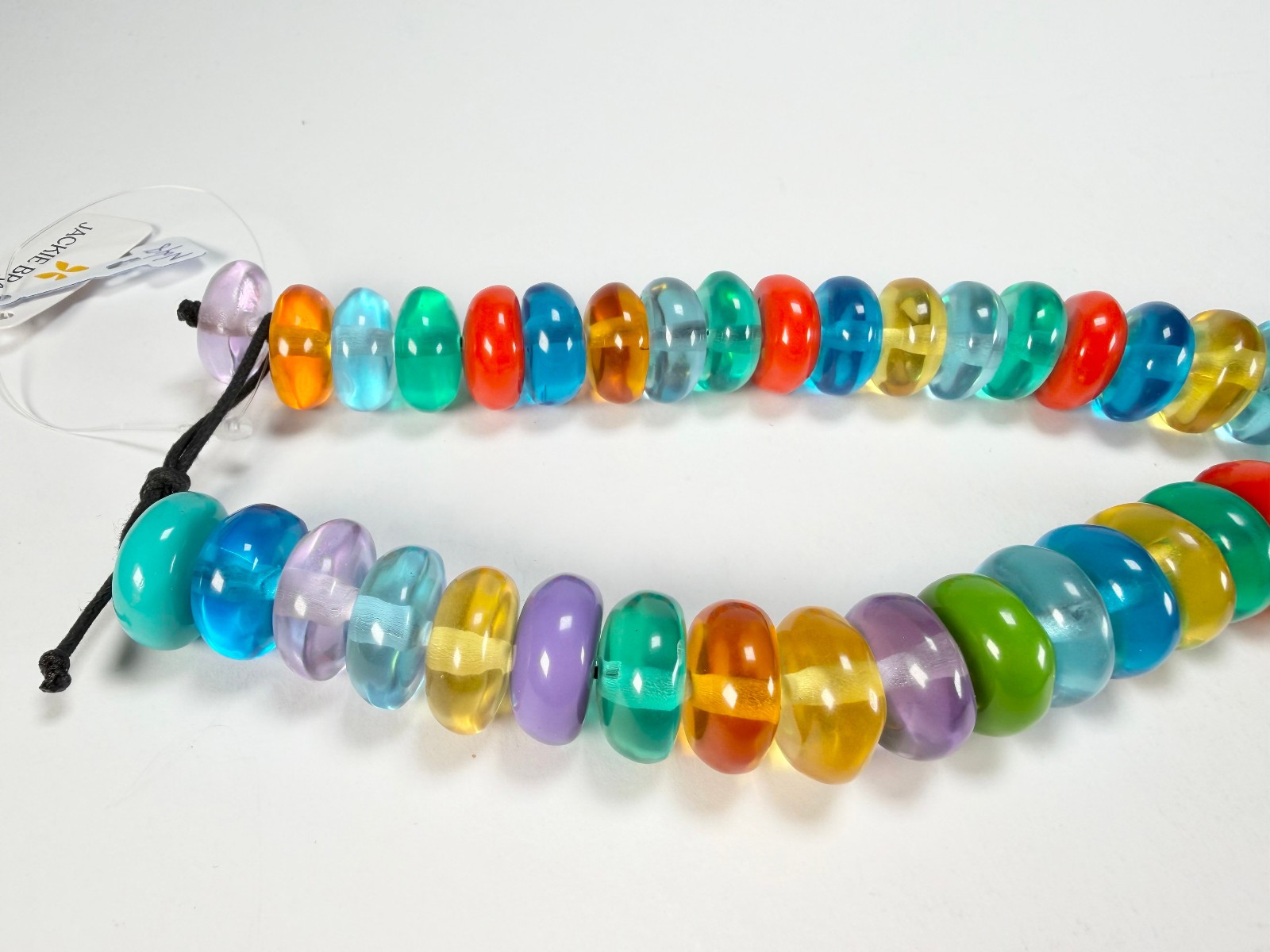 Jackie Brazil “Bela” Transparent Paris Mix Resin Mini Wheels 110cm Necklace