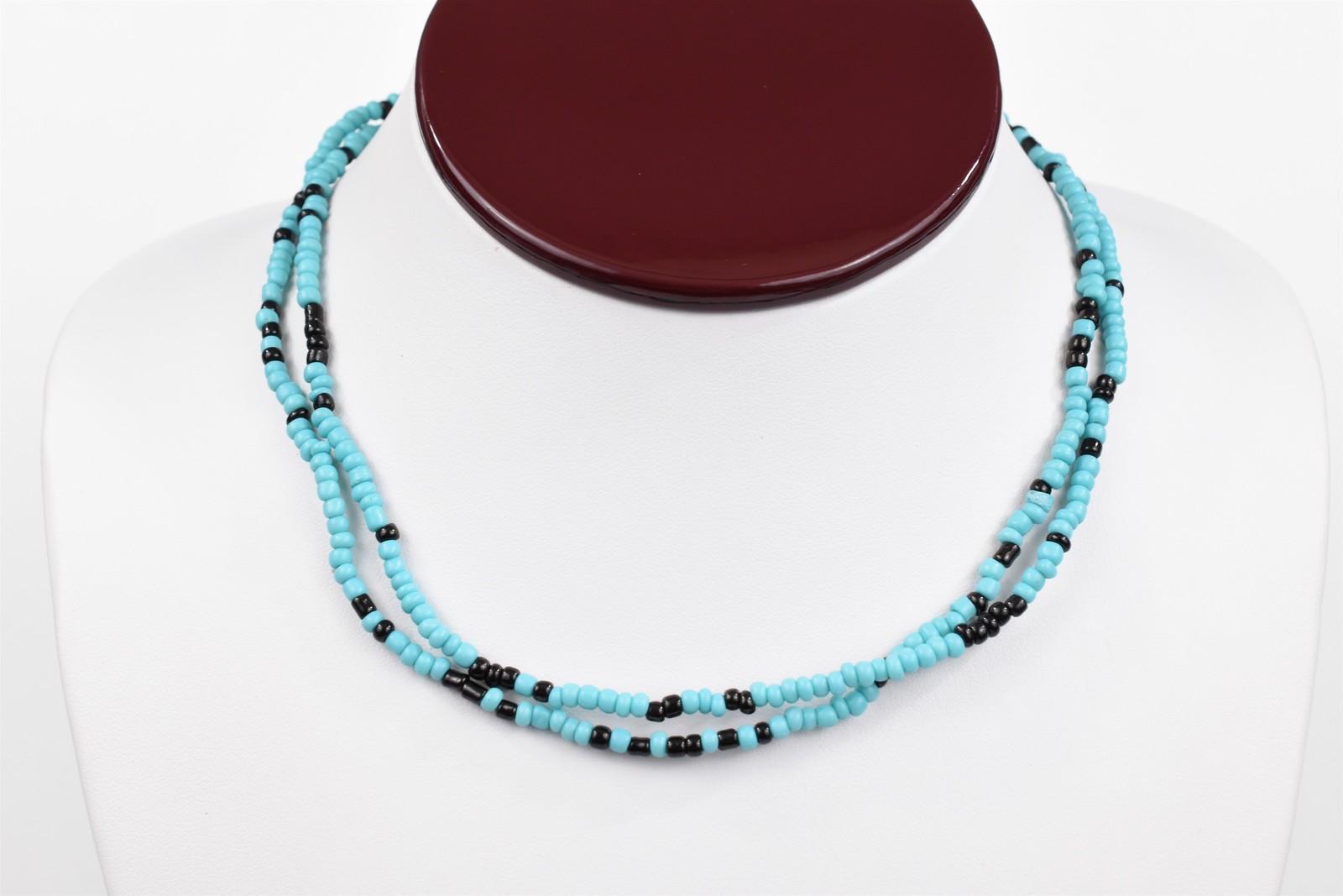 Lot 7 Handmade Studio Beaded Stretch Necklaces 30 in Each Turquoise Multicolor