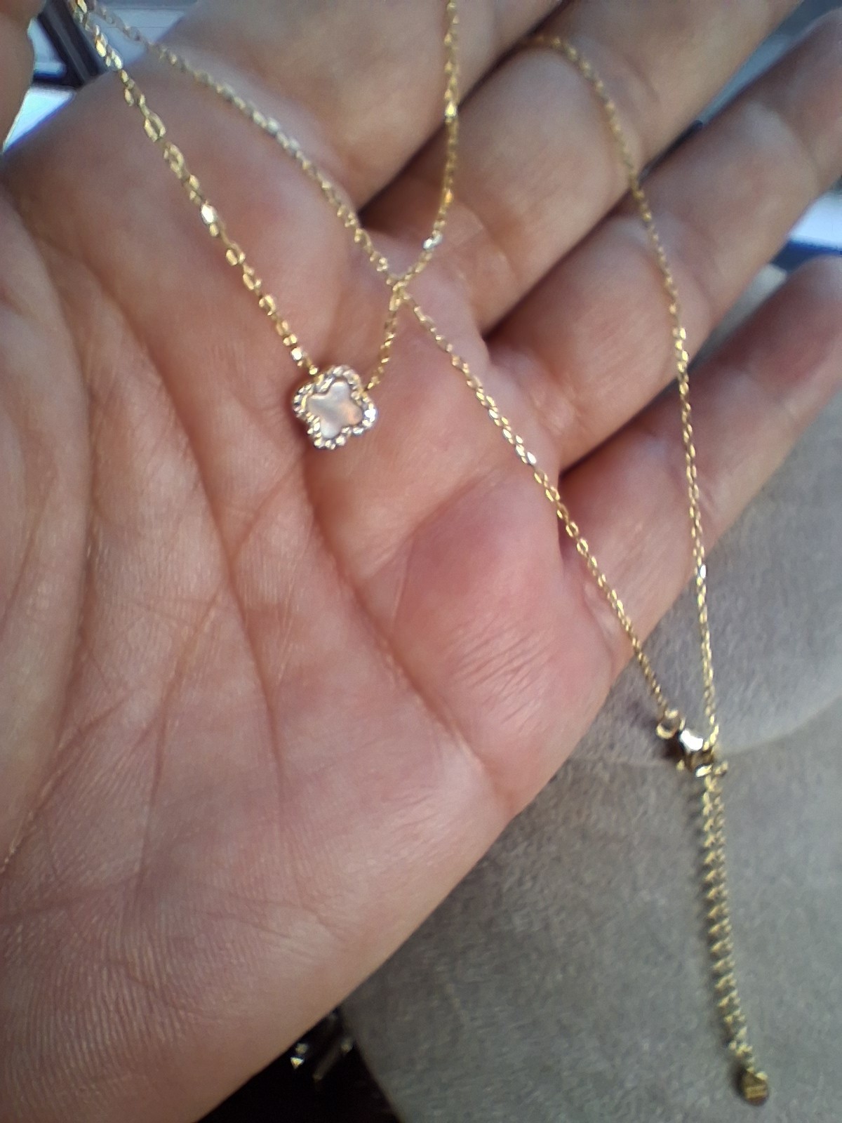 Gorgeous mother of pearl clover on gold over sterling AV 925 china