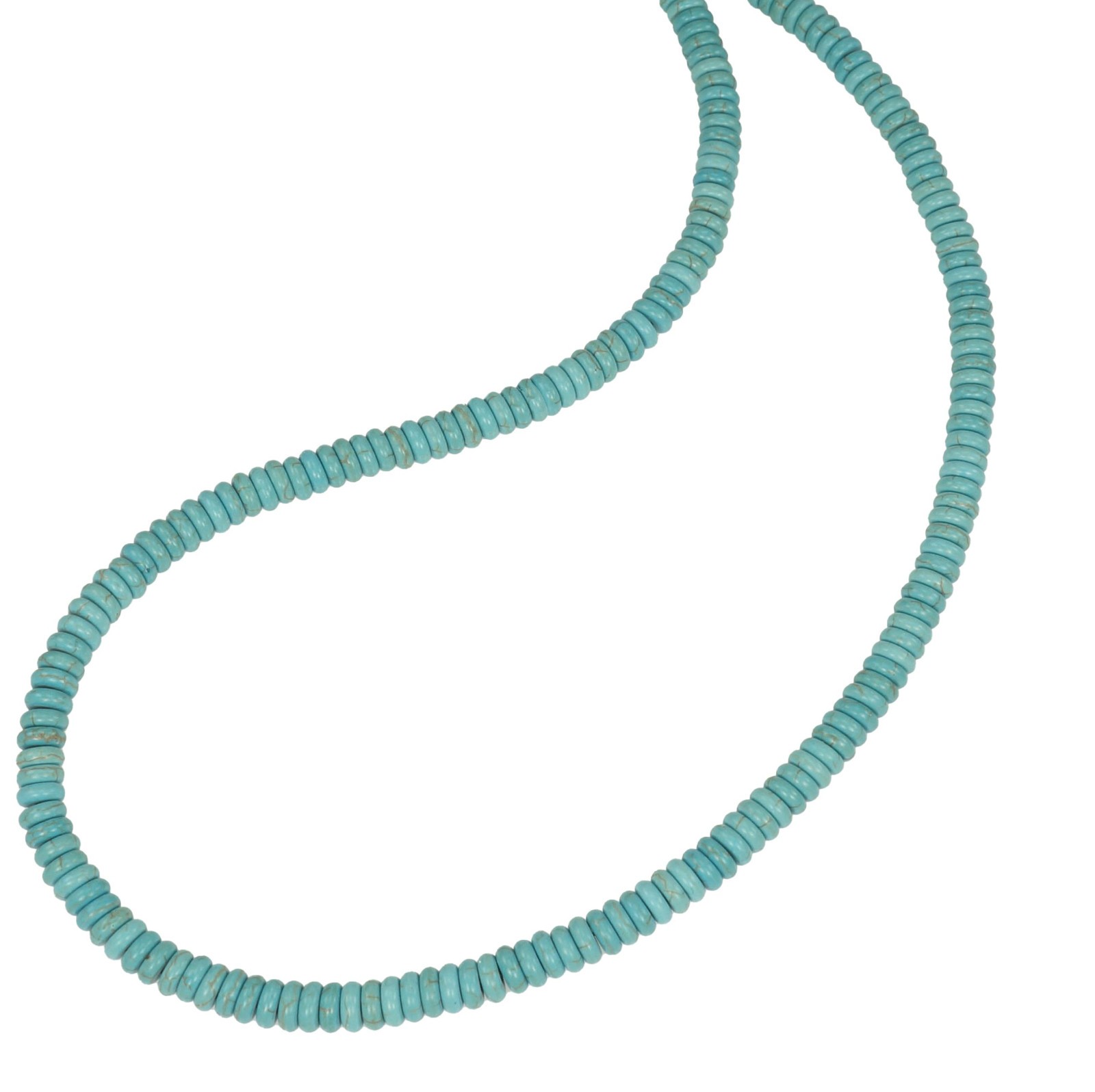 Unisex Turquoise Necklace, Tri Color Hematite Spacers