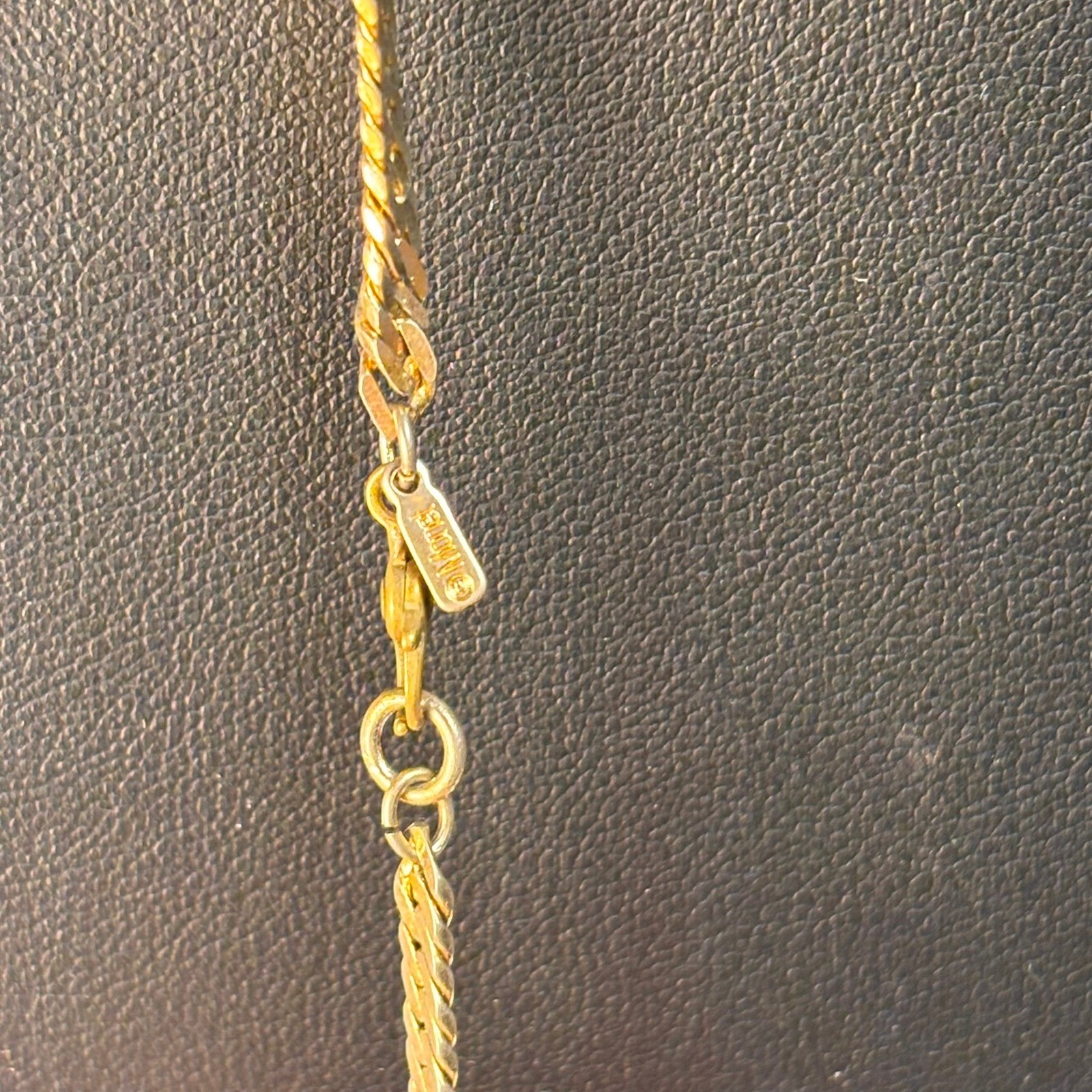 Monet Necklace Gold Flat Curb Link Chain Minimalist 90s Boho Chic Statement