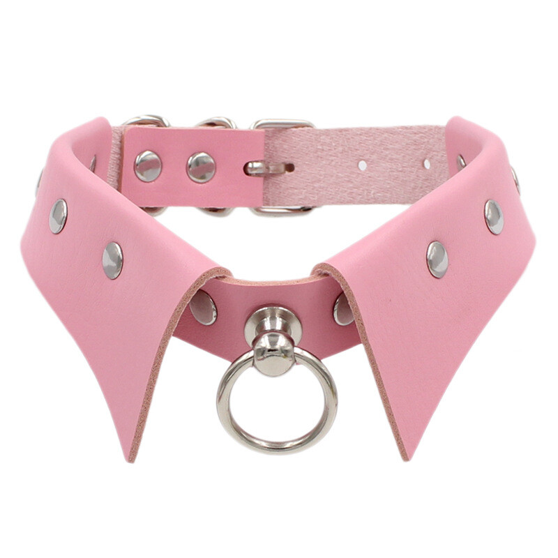 Gothic Punk Faux Leather Business Collar Choker Chick Necklace Band