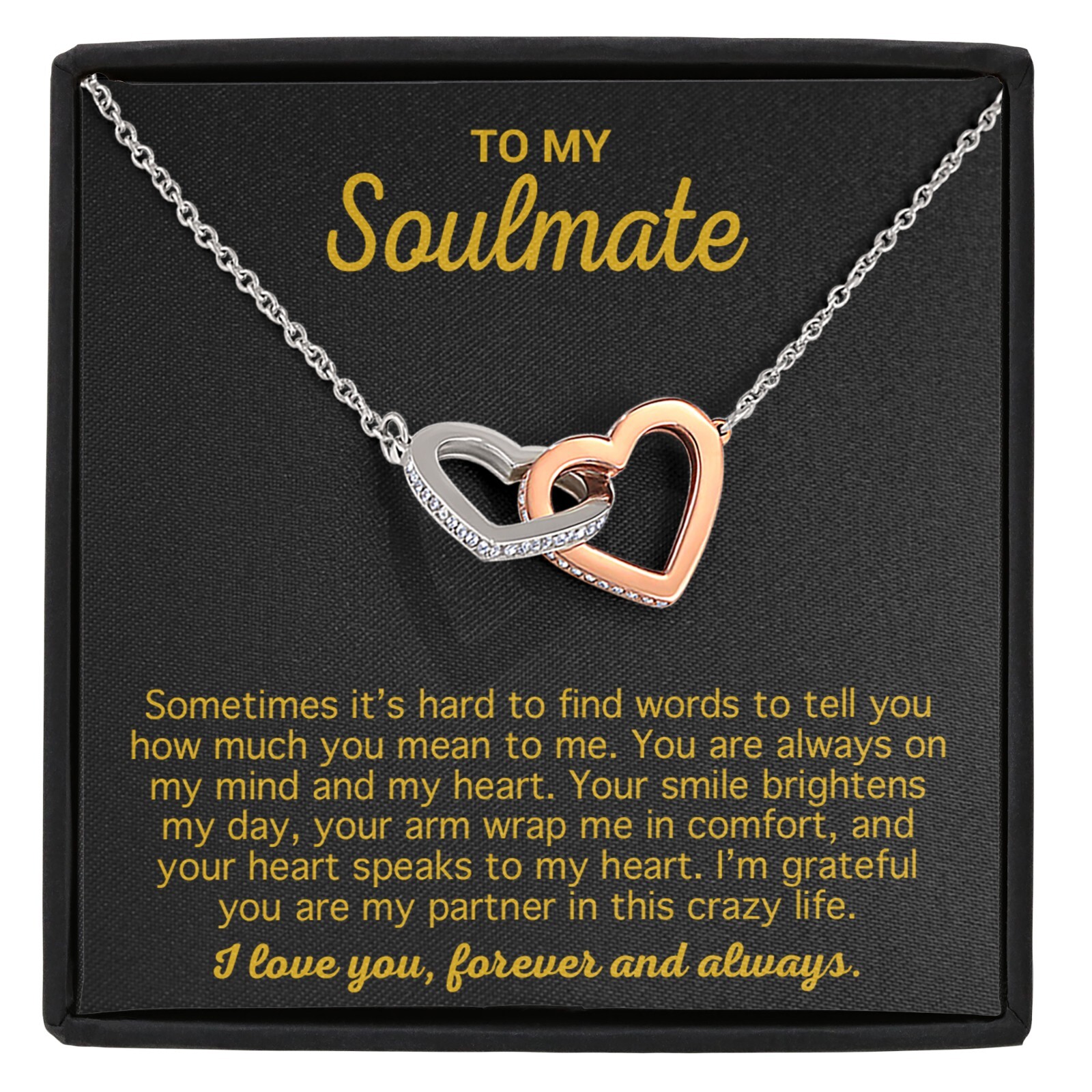 To My Soulmate Necklace Gift For Wife Girlfriend Birthday Anniversary Christmas