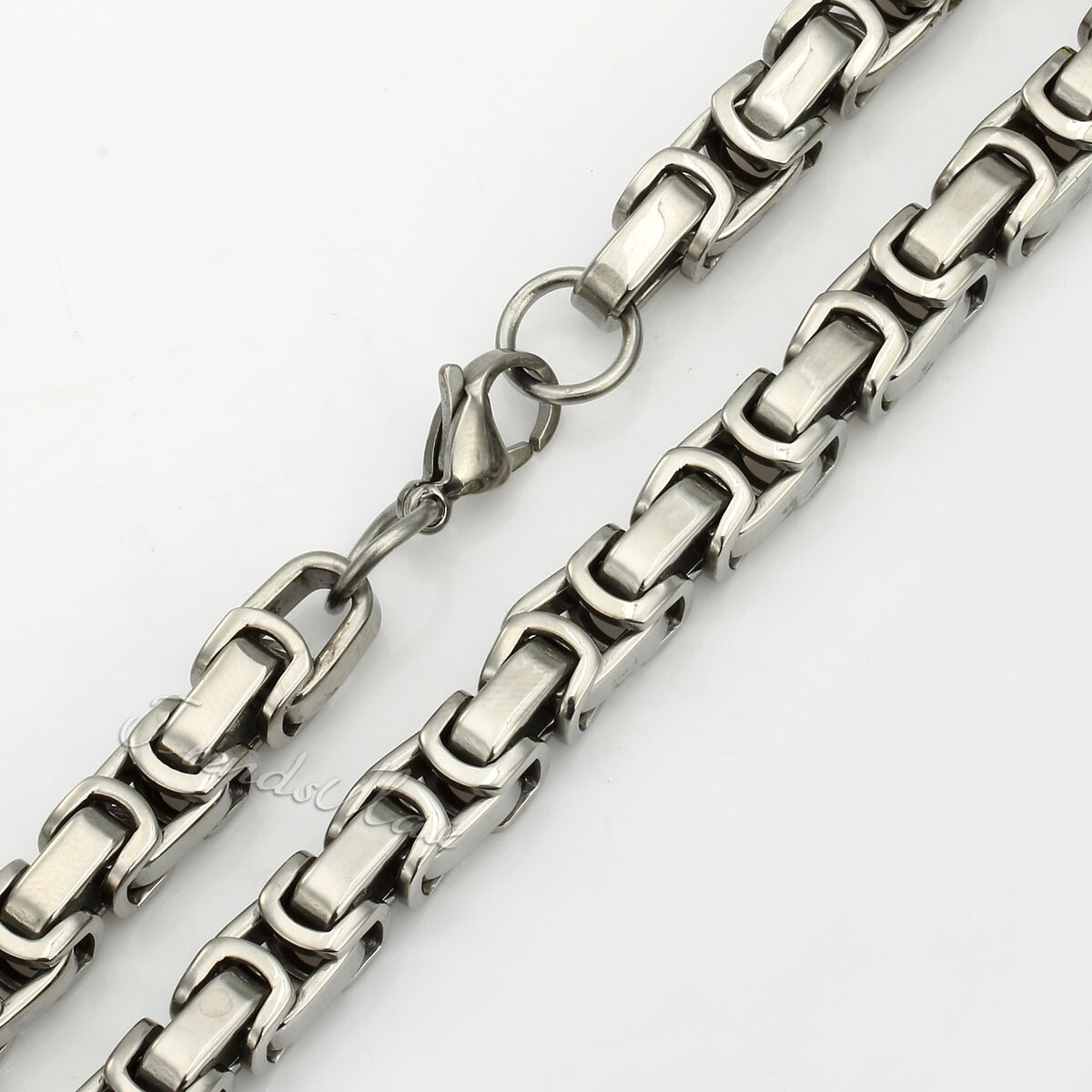 5mm 18/22/28″ Mens Boys Chain Silver Stainless Steel Byzantine Box Link Necklace
