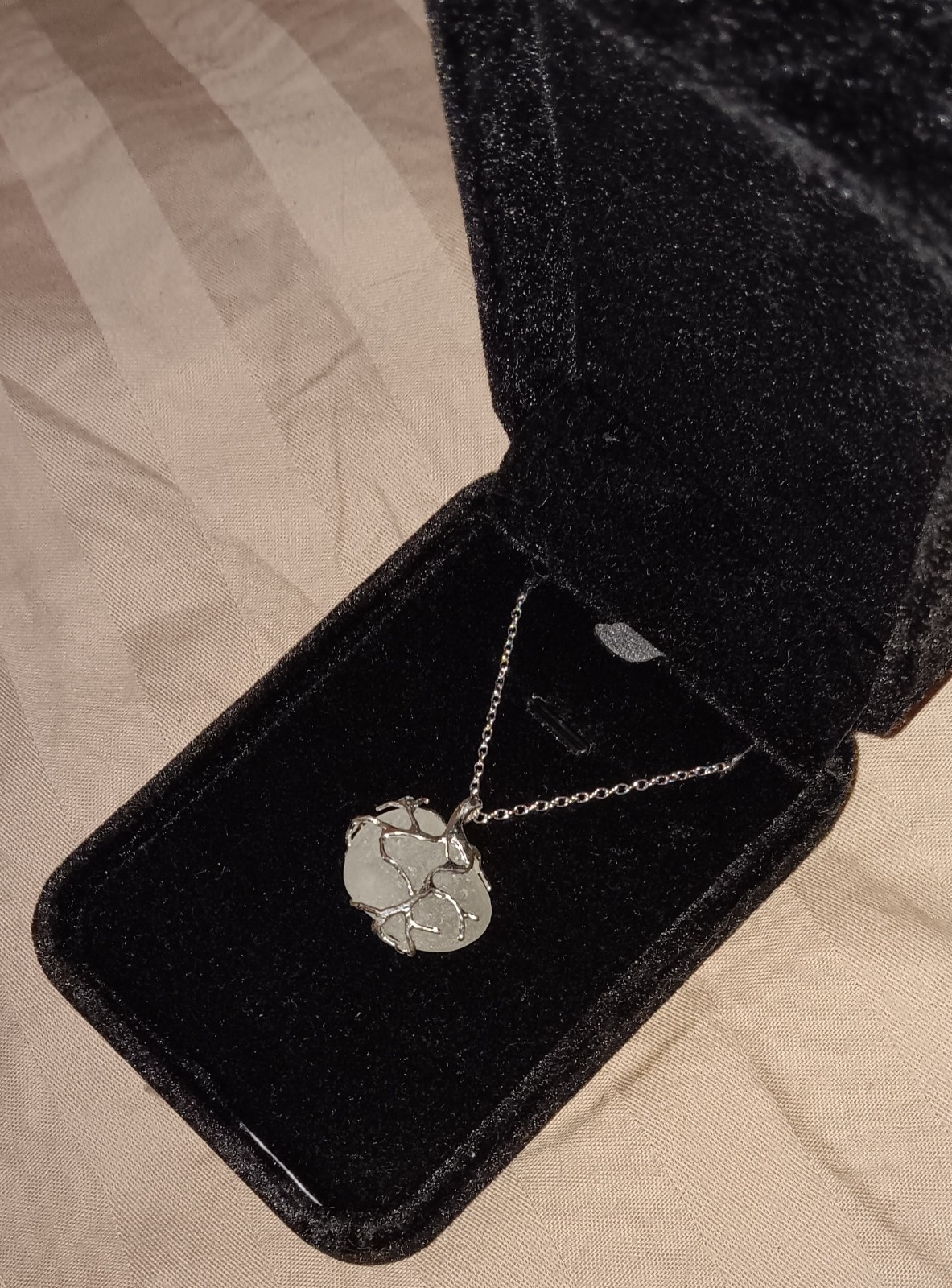 Maine Seaglass Pendant Necklace 100% Authentic (Stainless Steel) will stain