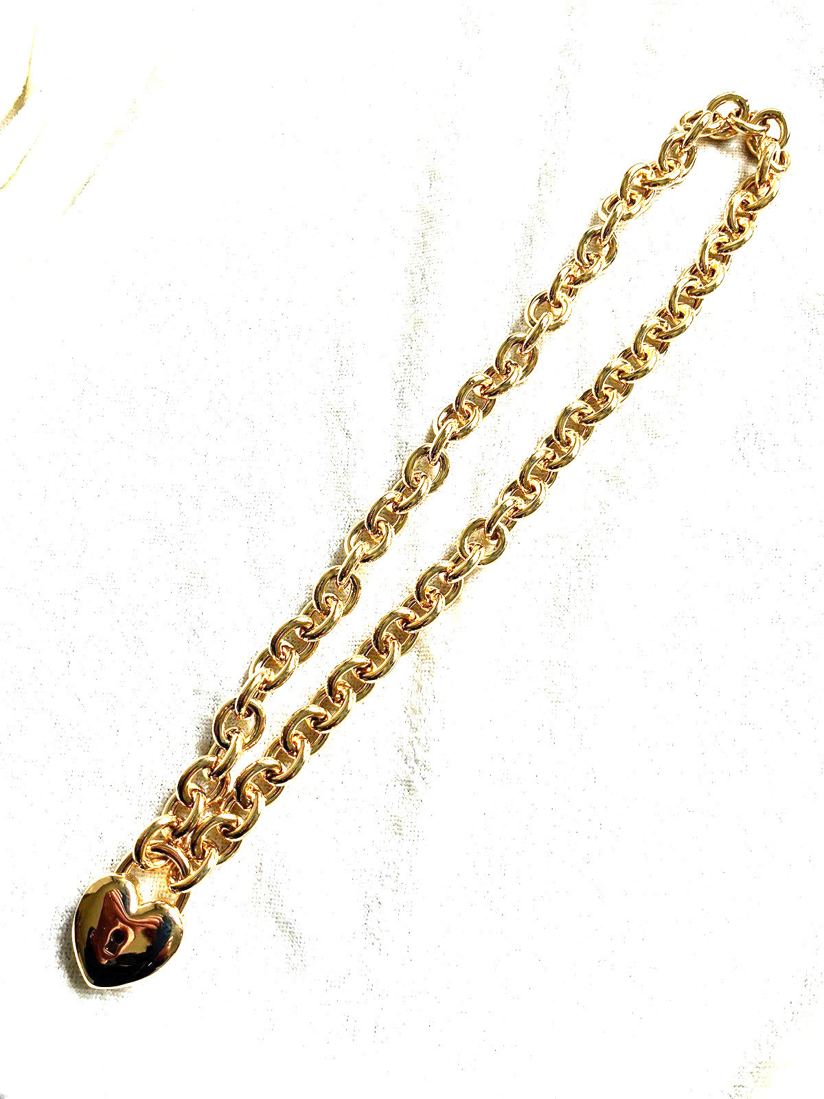 DAVID MARKSTEIN YELLOW BRONZE REMOVEABLE HEART LOCKET 18″ NECKLACE (M5120-62)