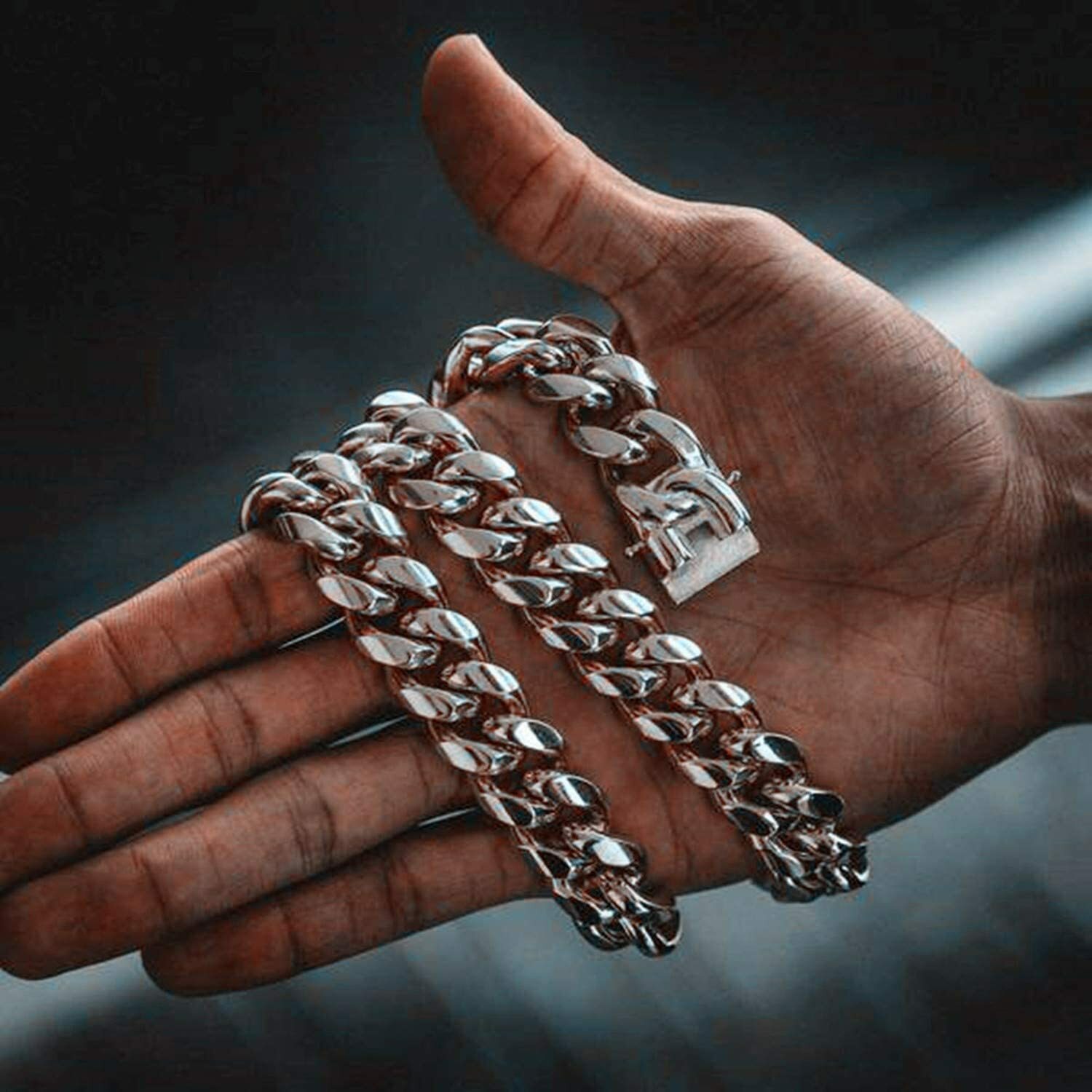 Large Heavy 316L Stainless Steel Miami Cuban Link Curb Necklace 14mm 18-30 inch