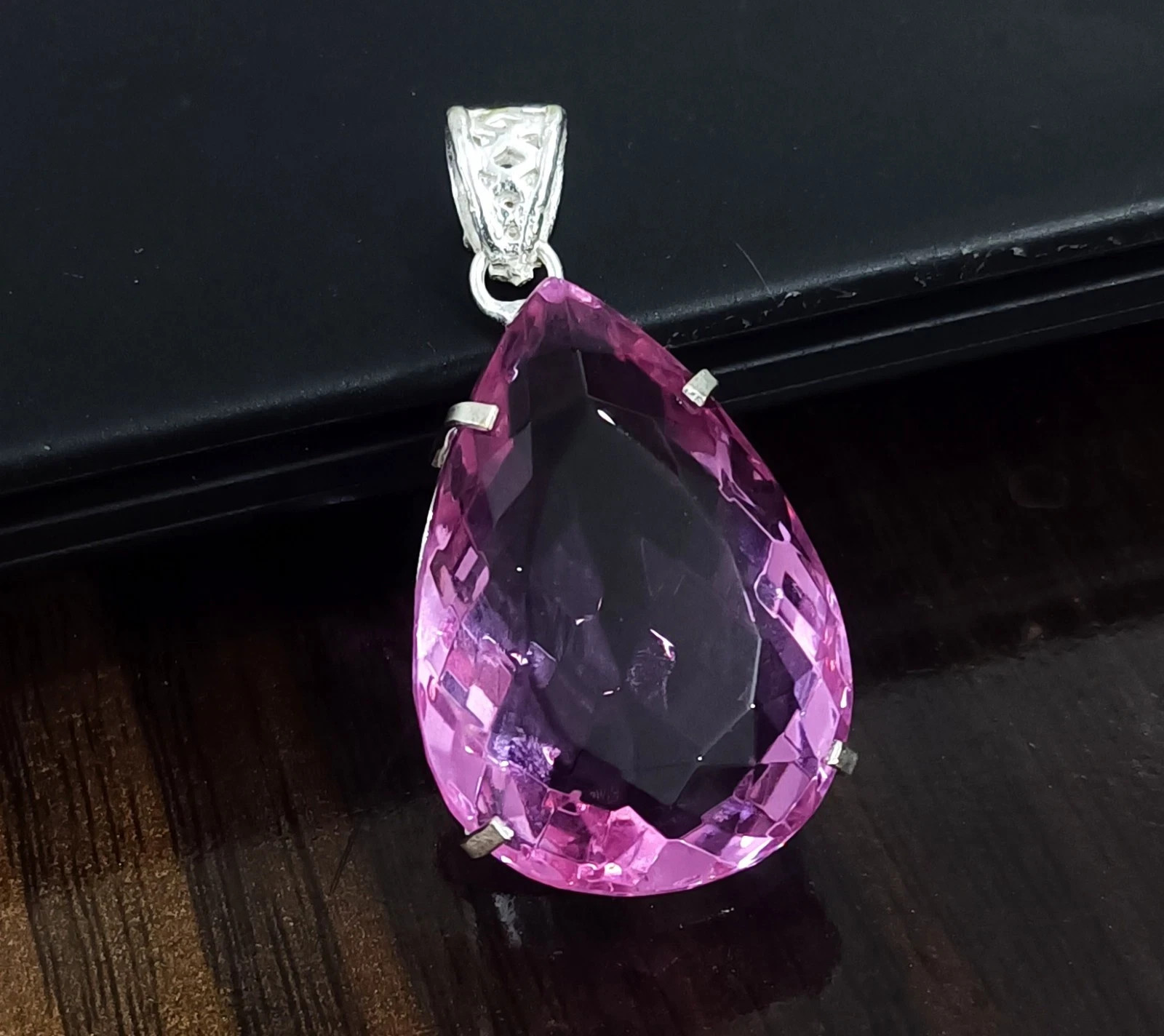 Large Pink Topaz Pendant 925 Solid Sterling Silver A+ Gemstone Jewelry 107.30 Ct