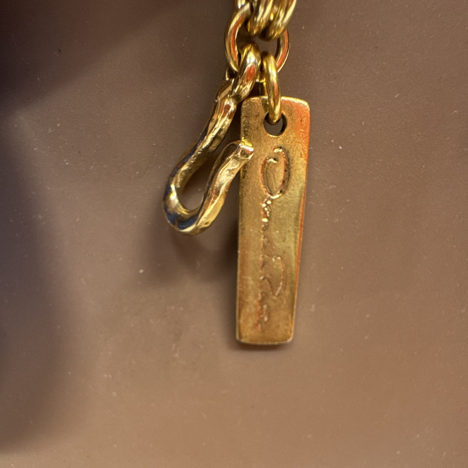 Vintage Oscar de la Renta Roman gold tone Cross and Shield Necklace/ Belt 104226