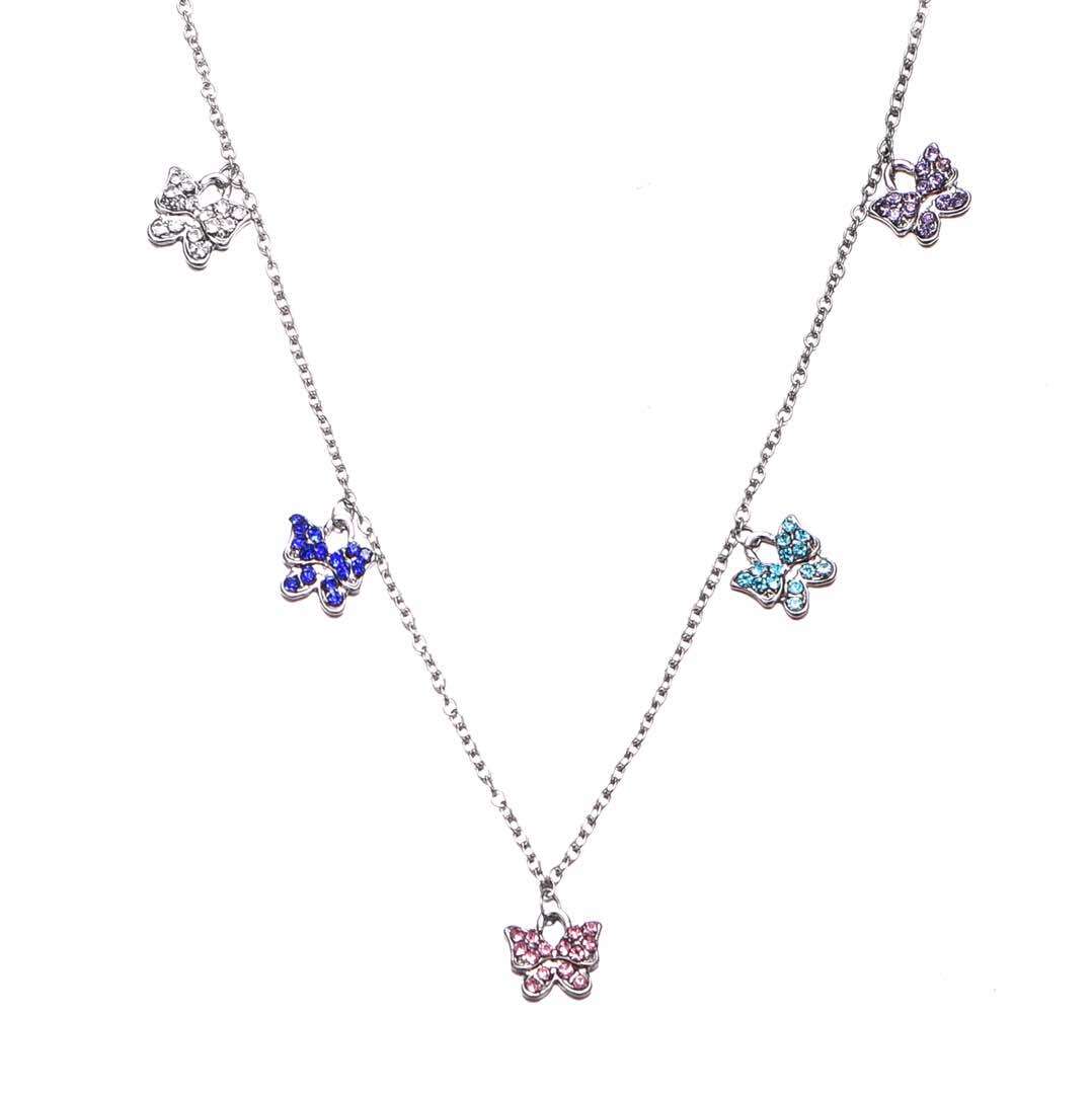 Buyless Fashion Girls Necklace Pendant Jewelry Color Butterfly StaInless Steel