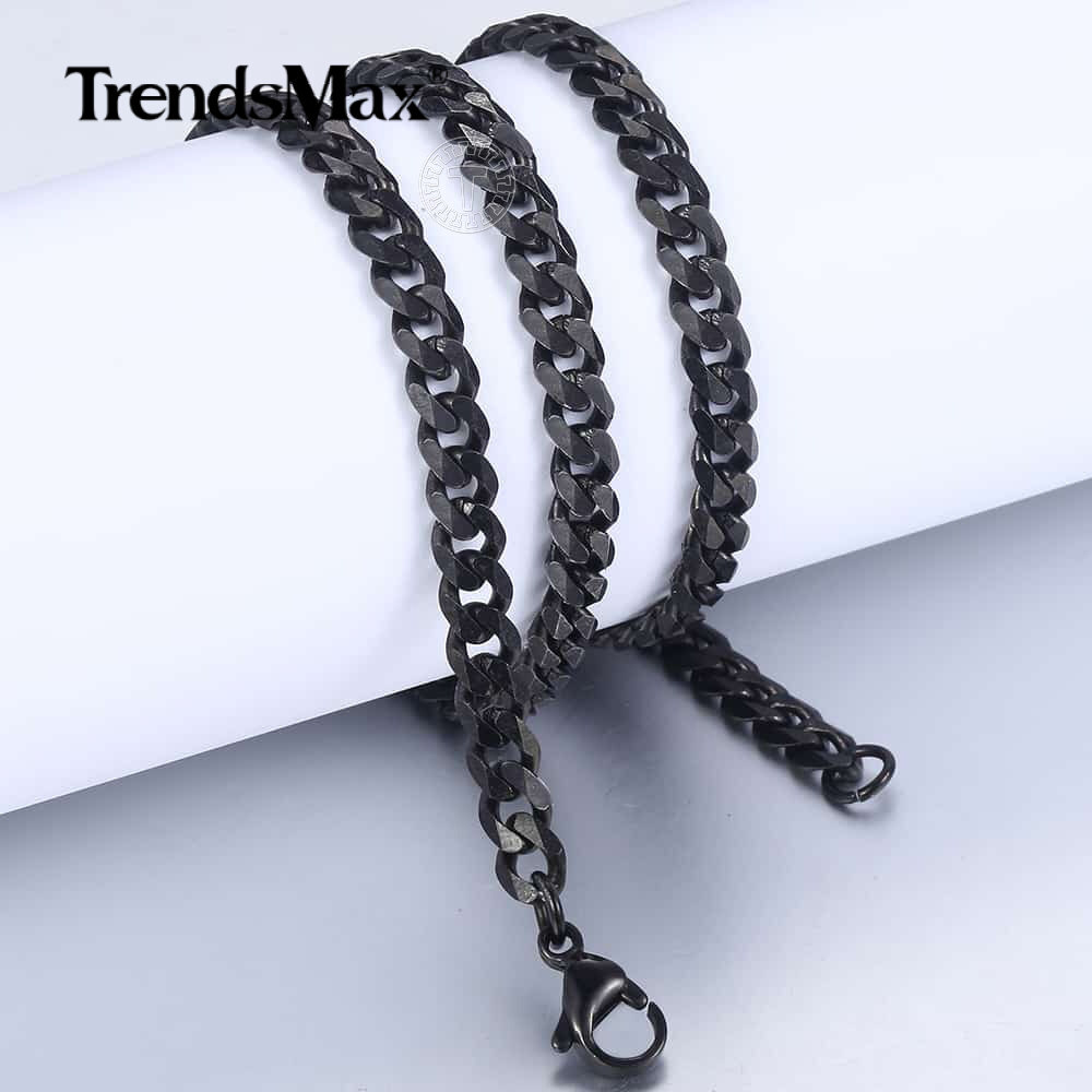 18″-26″ Stainless Steel Cross Necklace Pendant For Men’s Religious Black Silver
