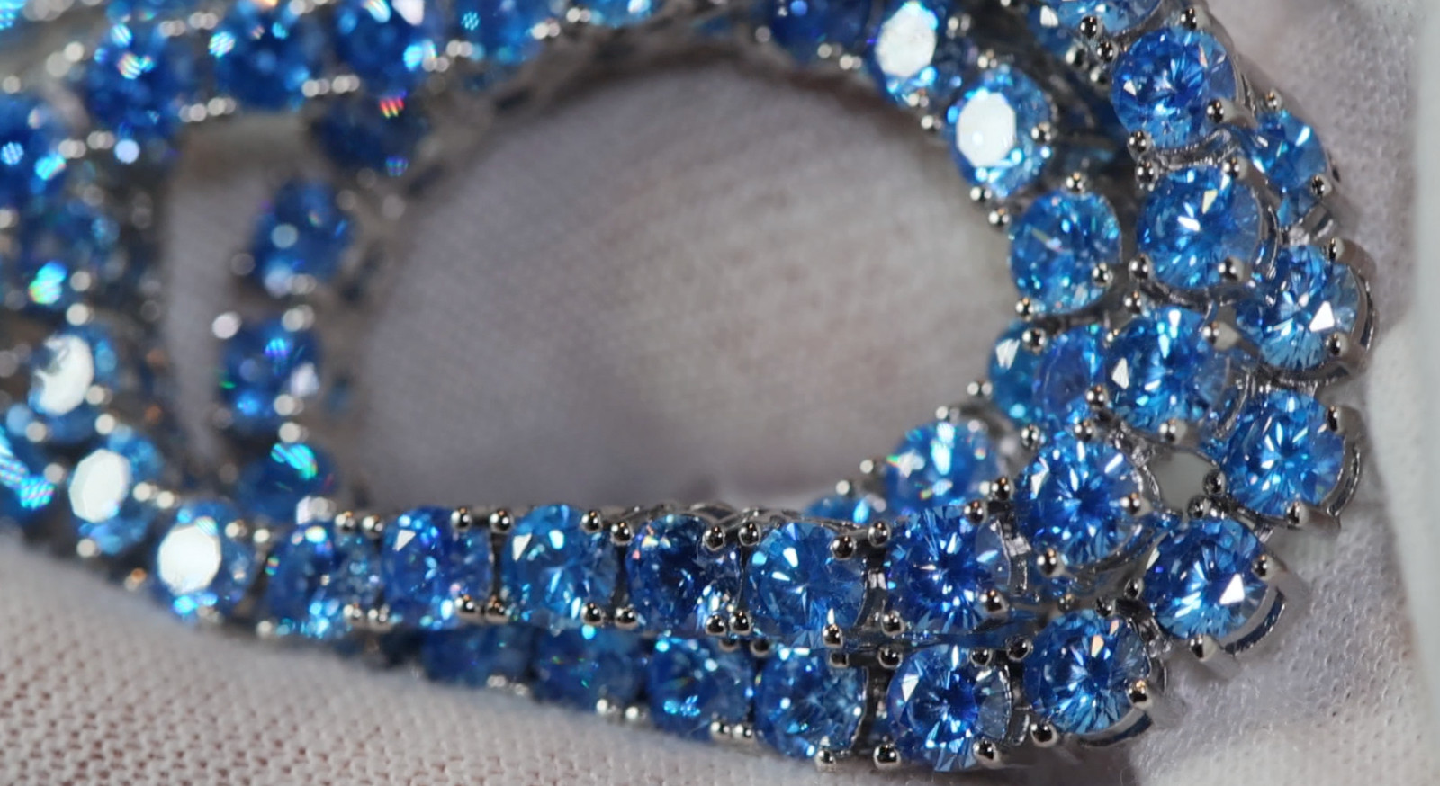 Simulated Blue Diamond Tennis Chain | Tennis Necklace | Aquamarine Tennis Chain