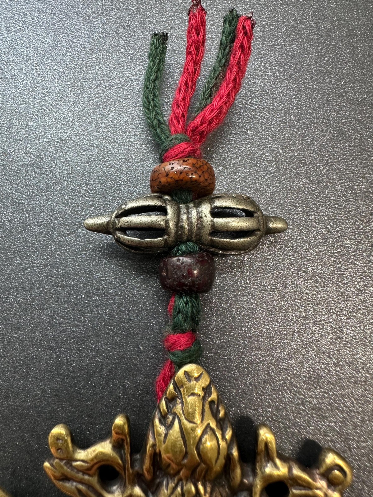 Nepal Tibet Buddhist Brass Garuda Suparna Talisman Pendant, Handmade Protection