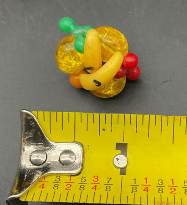 Vintage Yellow West Germany Fruit 2 Strand Necklace w/Matching Earrings