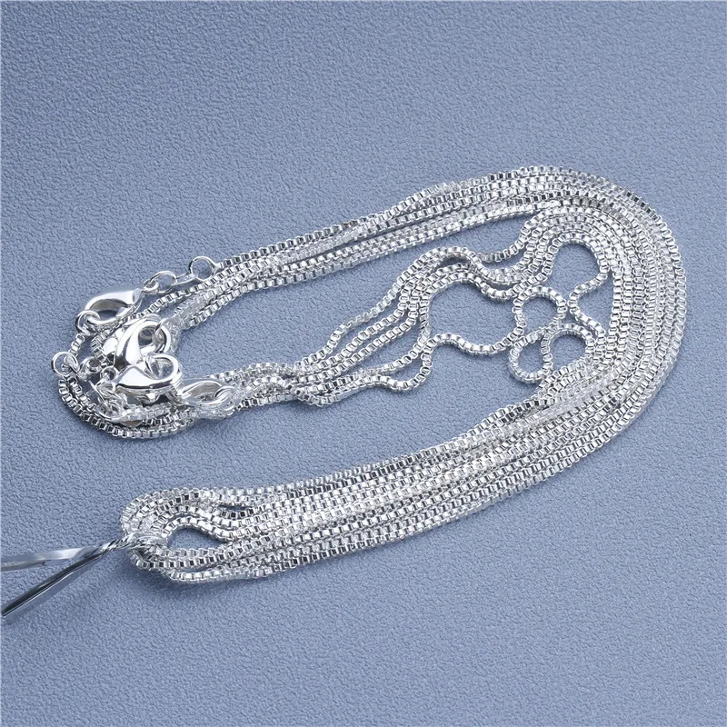 1pc 925 Sterling Silver 16-30″” Rolo Bead Figaro Chain Necklace