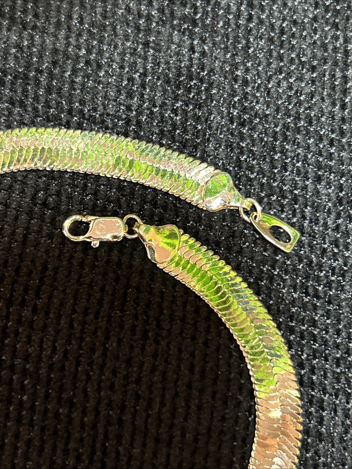 GOLD PLATED 8mm HERRINGBONE 18”Chocker Necklace Chain For Men Or Women